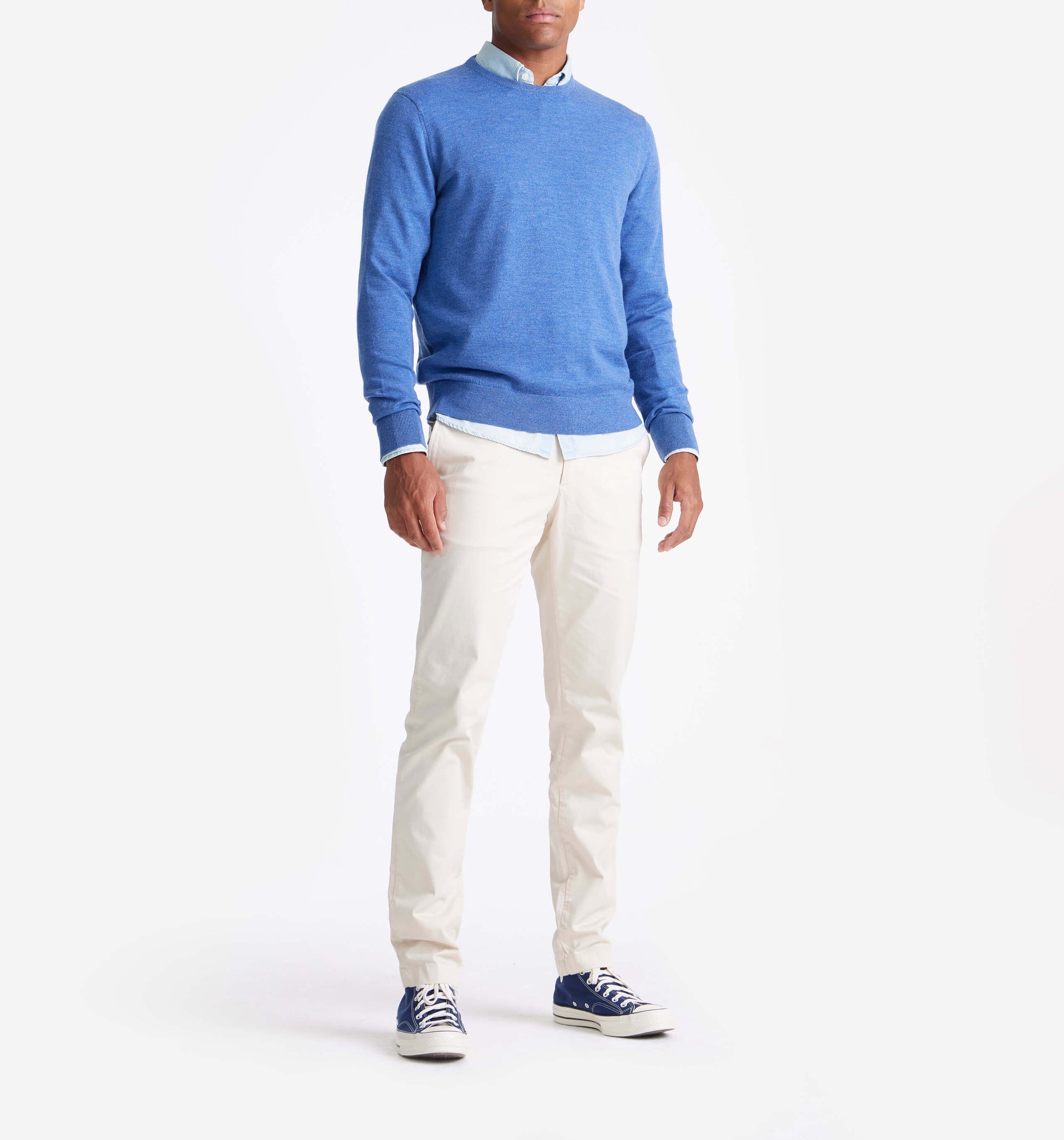 The John - Merino Wool Crewneck In Blue From King Essentials