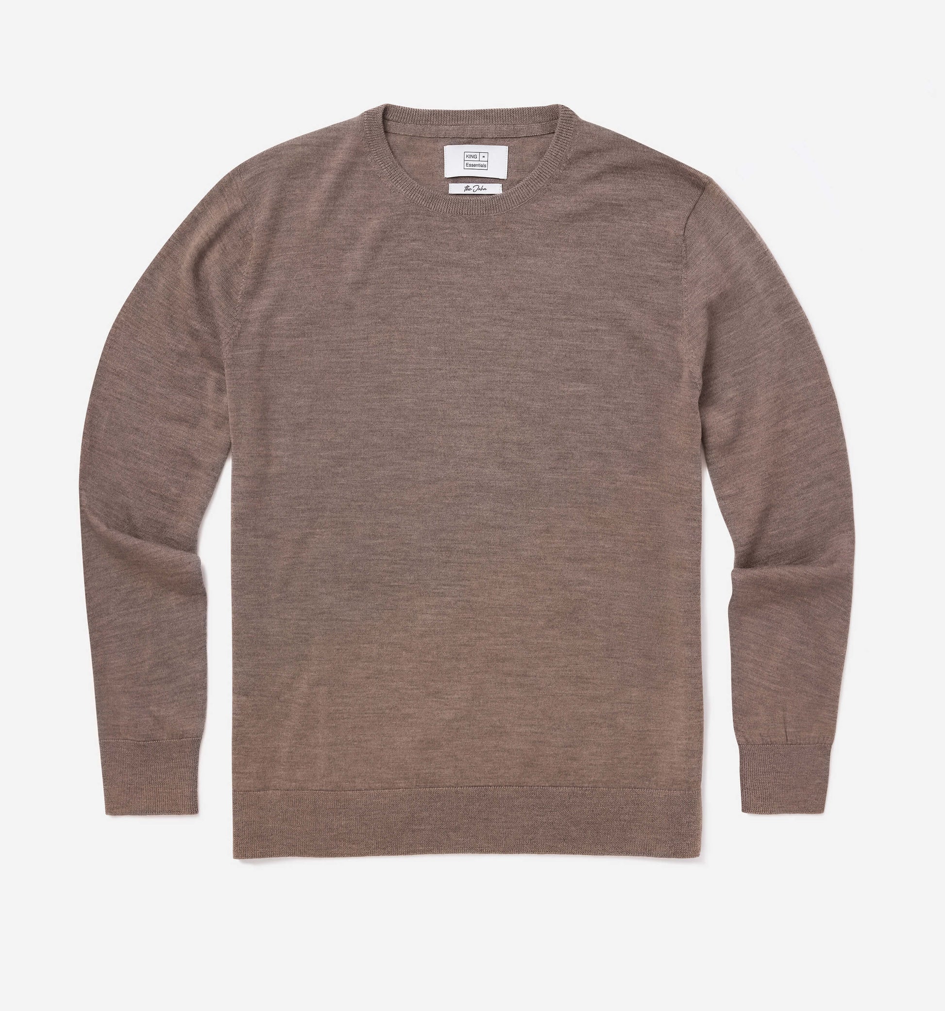 The John - Merino Wool Crewneck In Brown From King Essentials
