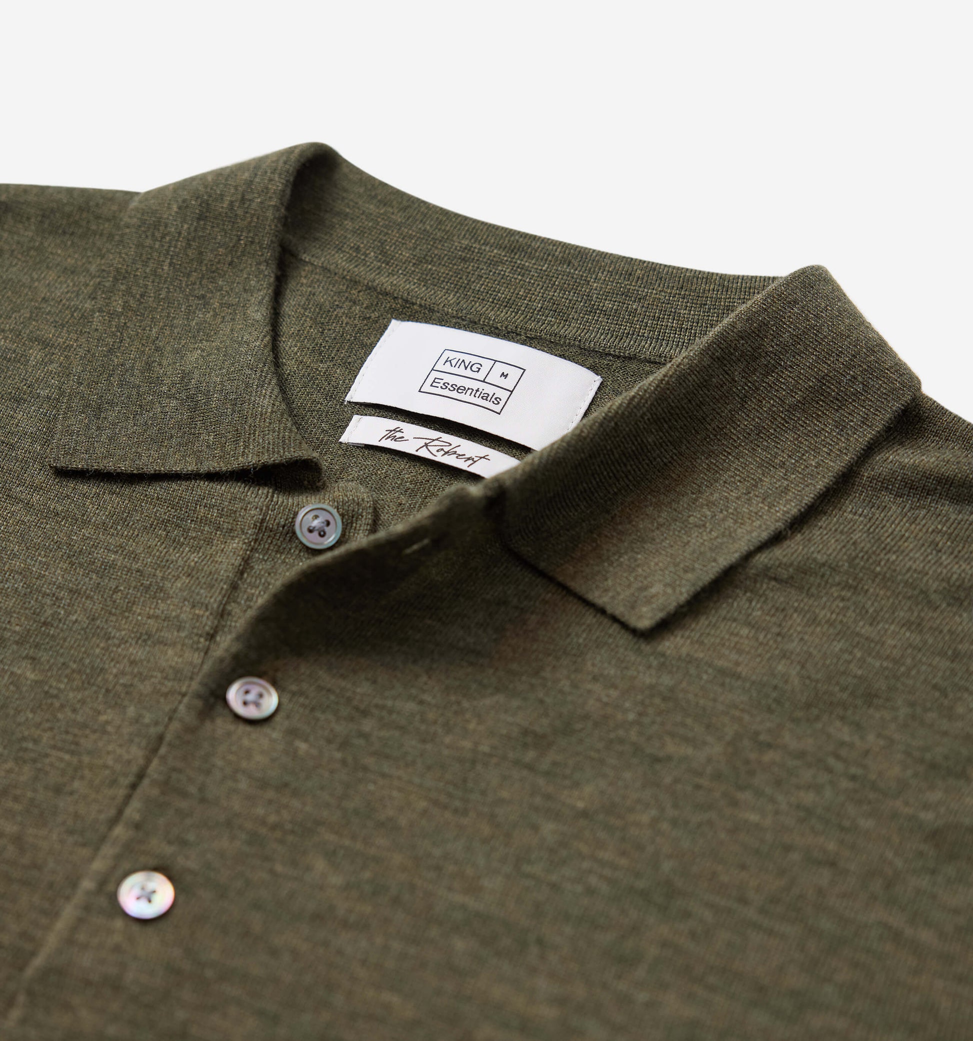 The Robert - Merino Wool Polo In Army From King Essentials