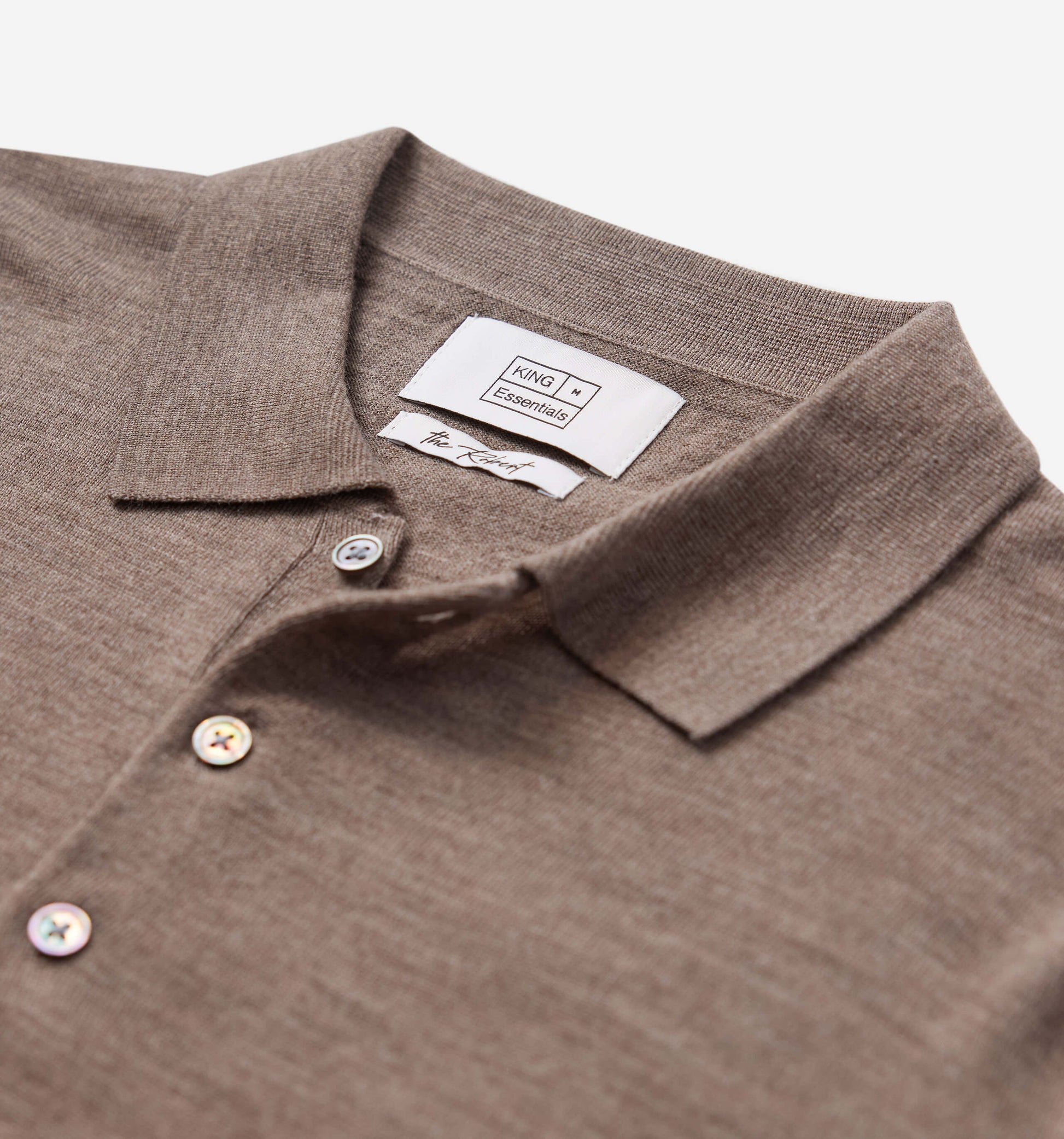 The Robert - Merino Wool Polo In Brown From King Essentials