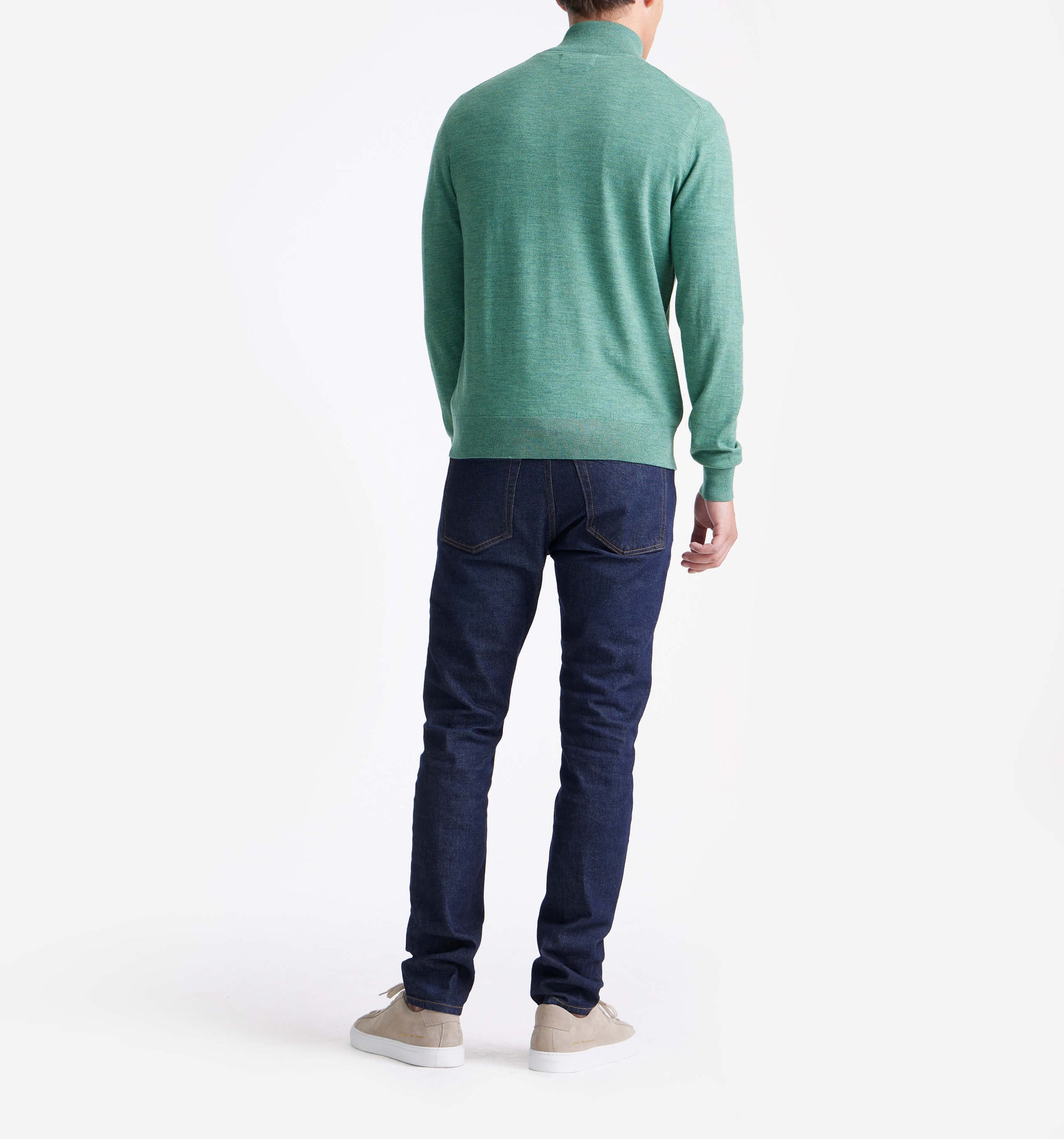 The Michael - Merino Wool Zip Mock In Green From King Essentials