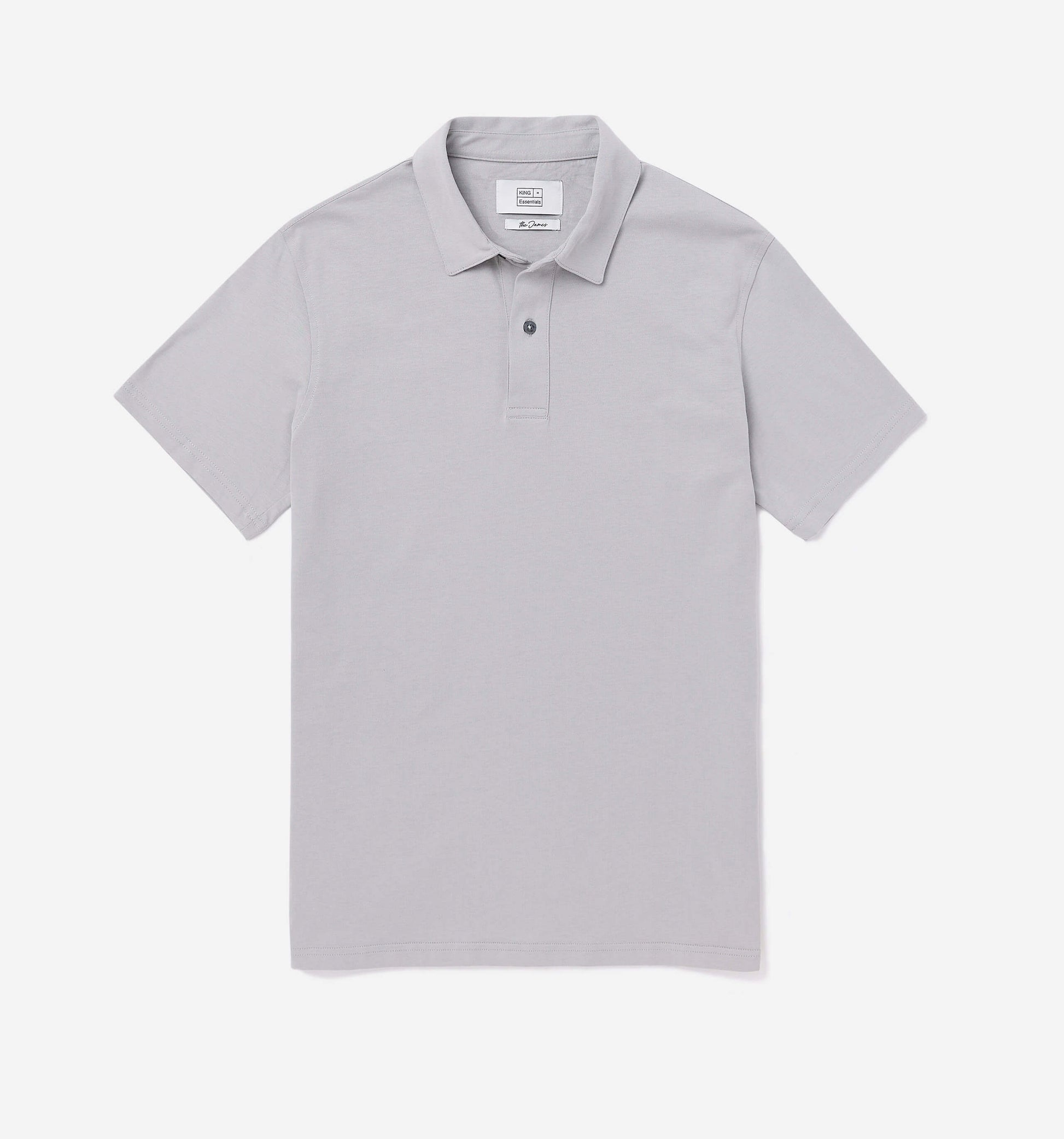 The James - Jersey Cotton Polo In Grey From King Essentials