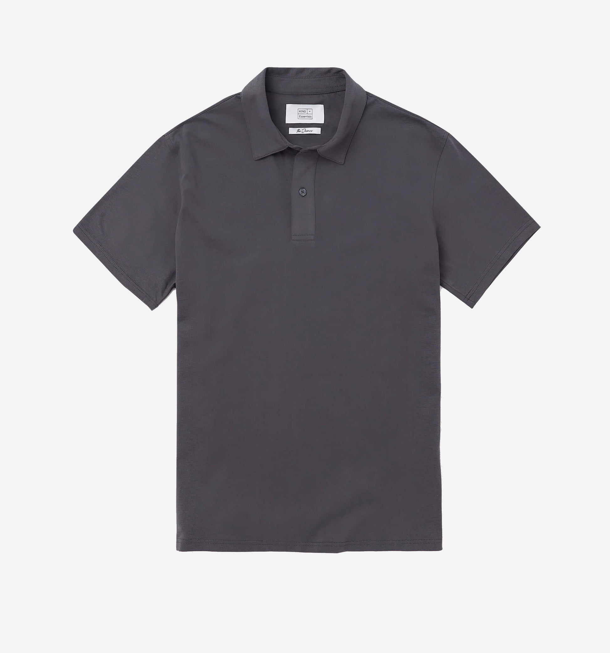 The James - Jersey Cotton Polo In Dark Grey From King Essentials