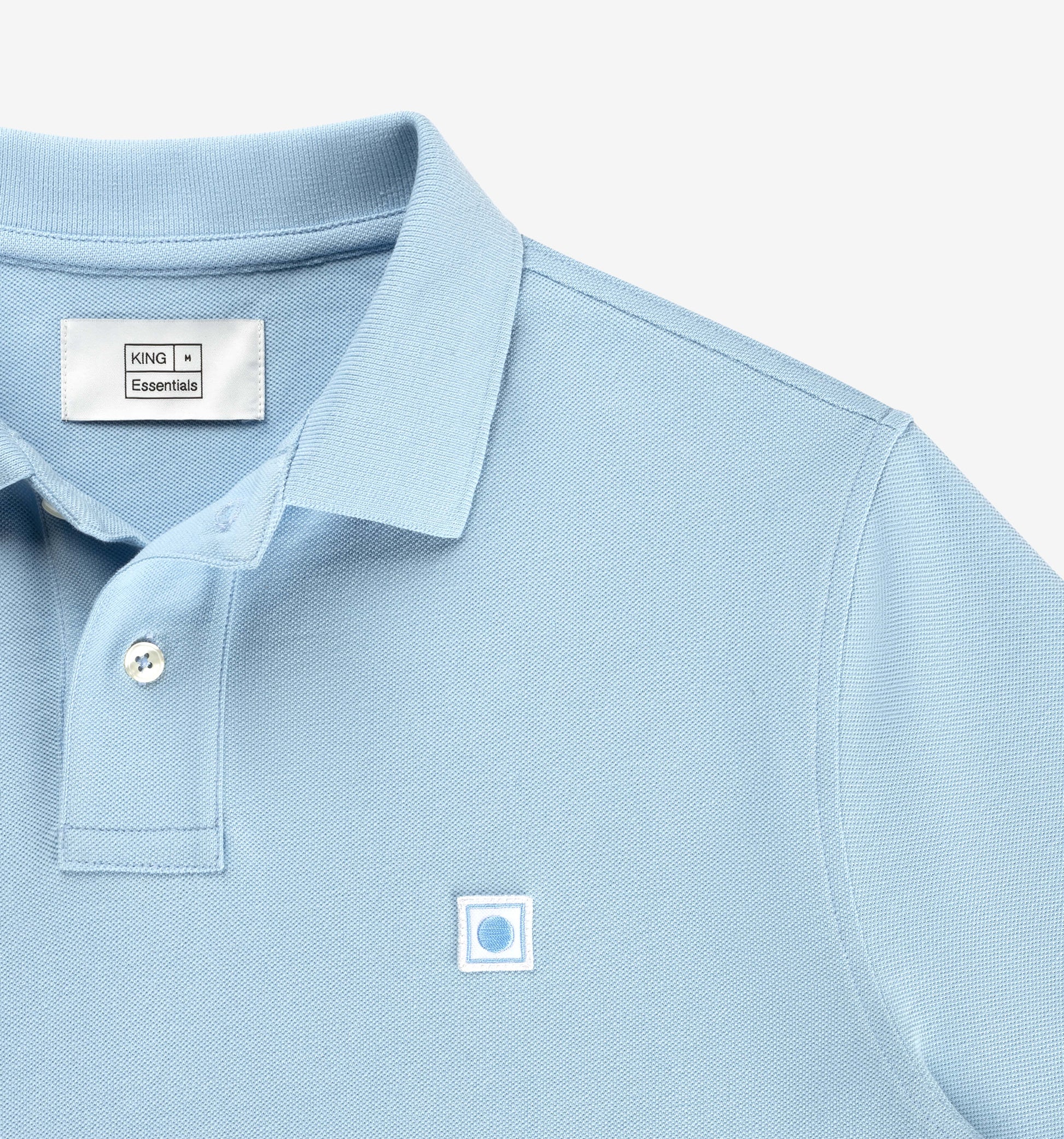 The Rene - Pique Polo In Light Blue From King Essentials
