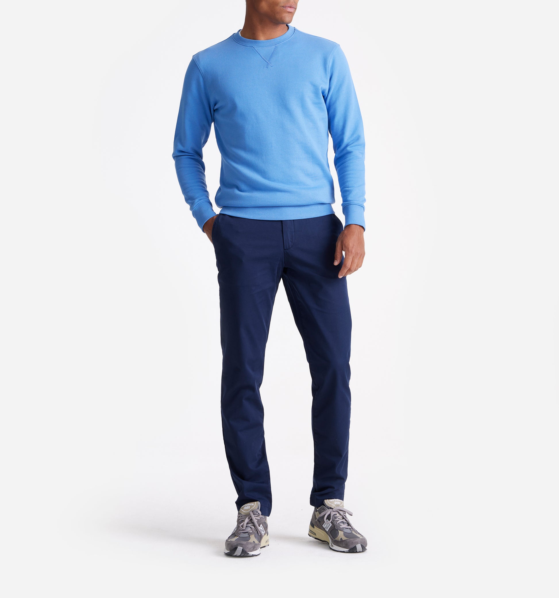 The George - French Terry Cotton Sweatshirt  In Blue From King Essentials