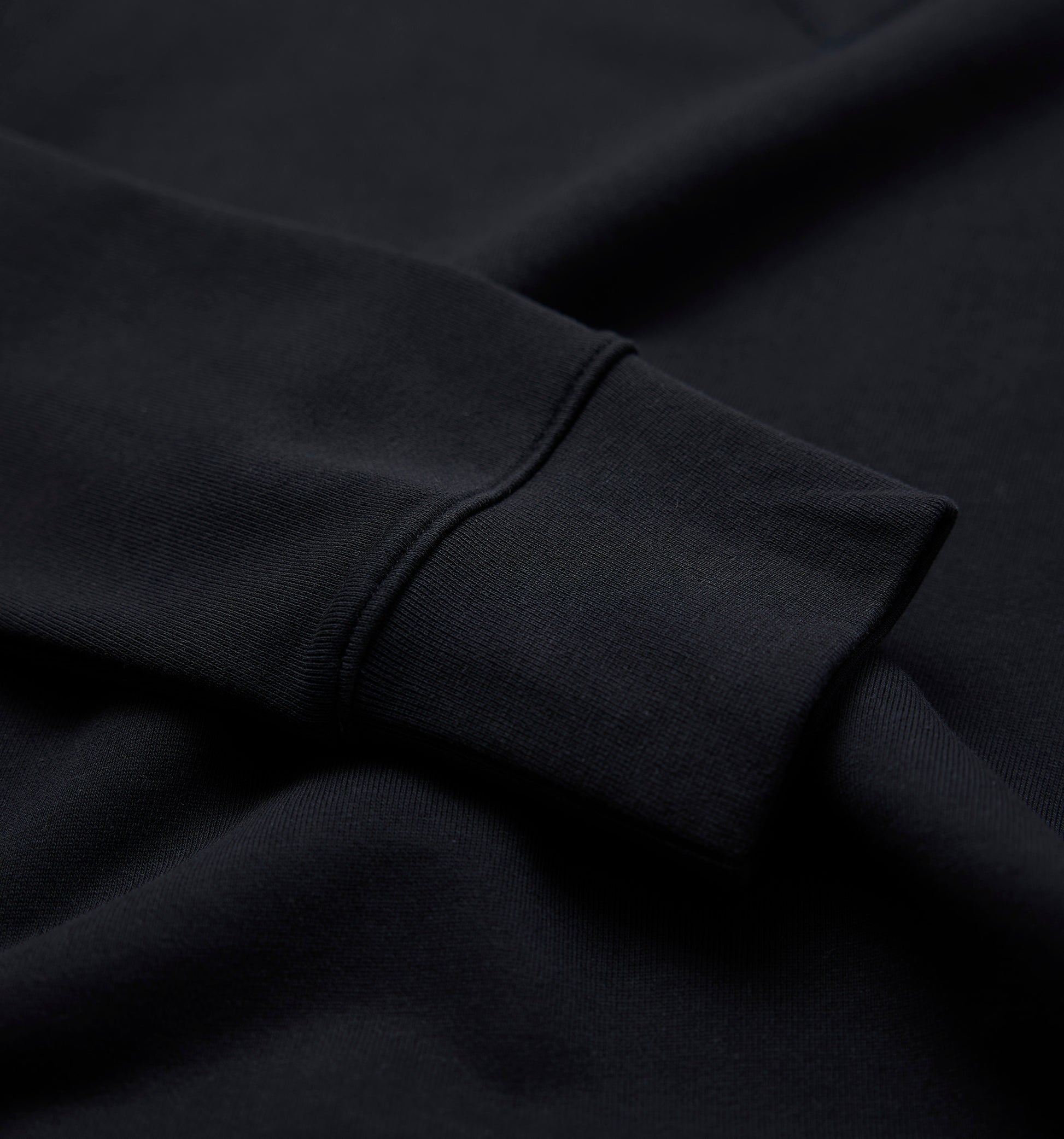 The George - French Terry Cotton Sweatshirt  In Black From King Essentials