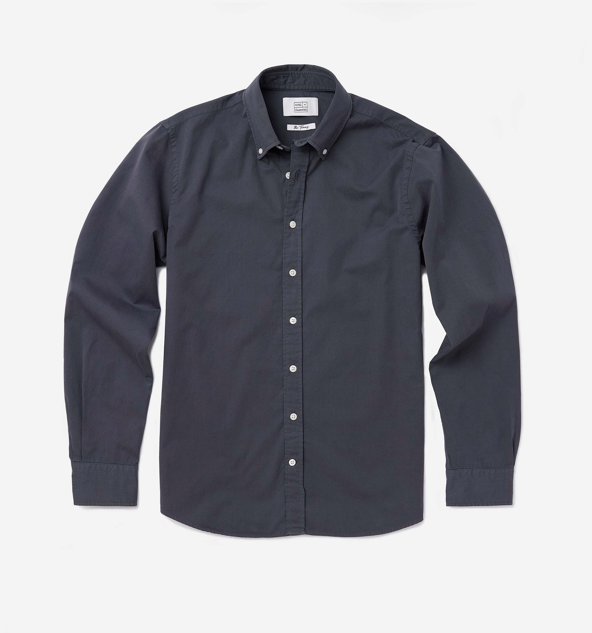 The Tommy - Button Down Garment Dyed Shirt In Asphalt From King Essentials