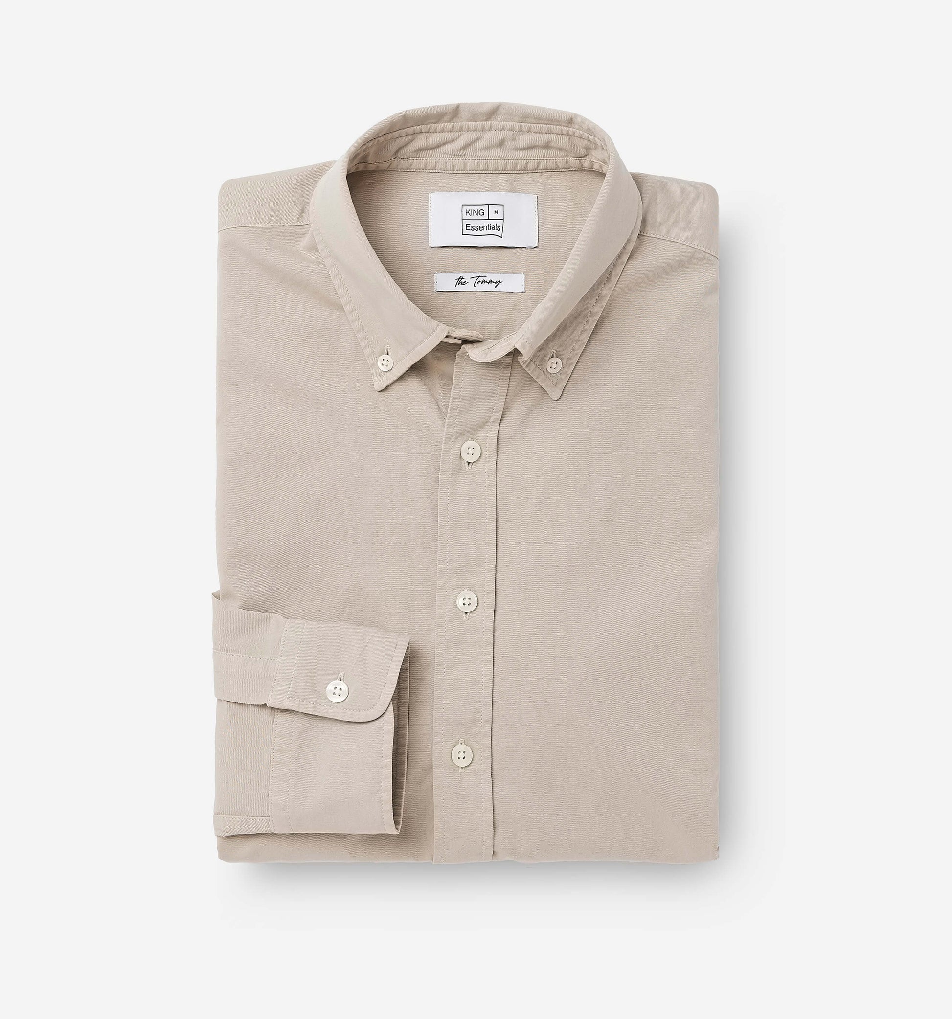 The Tommy - Button Down Garment Dyed Shirt In Humus From King Essentials
