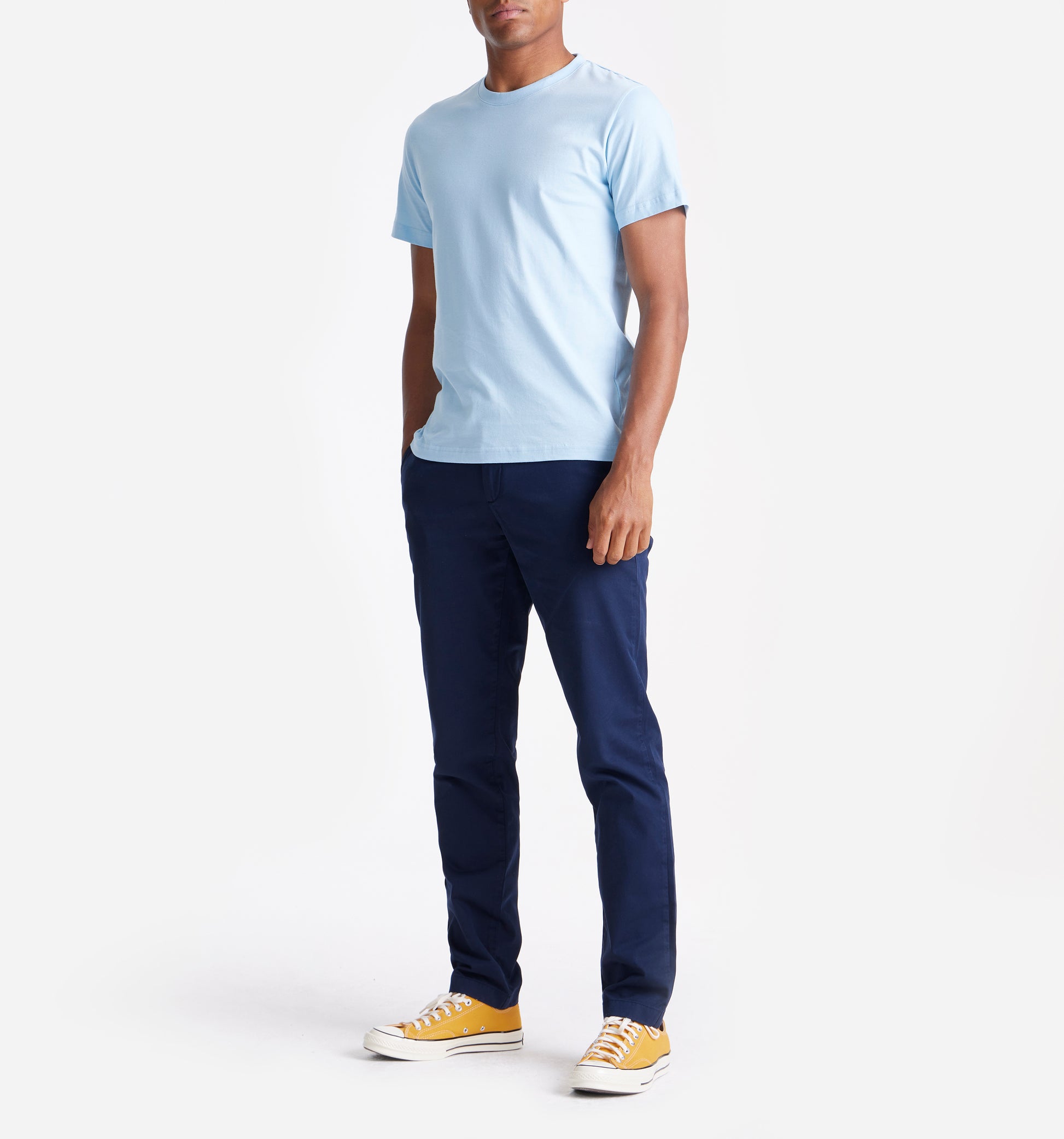 The Steve - Basic Cotton T-shirt In Light Blue From King Essentials