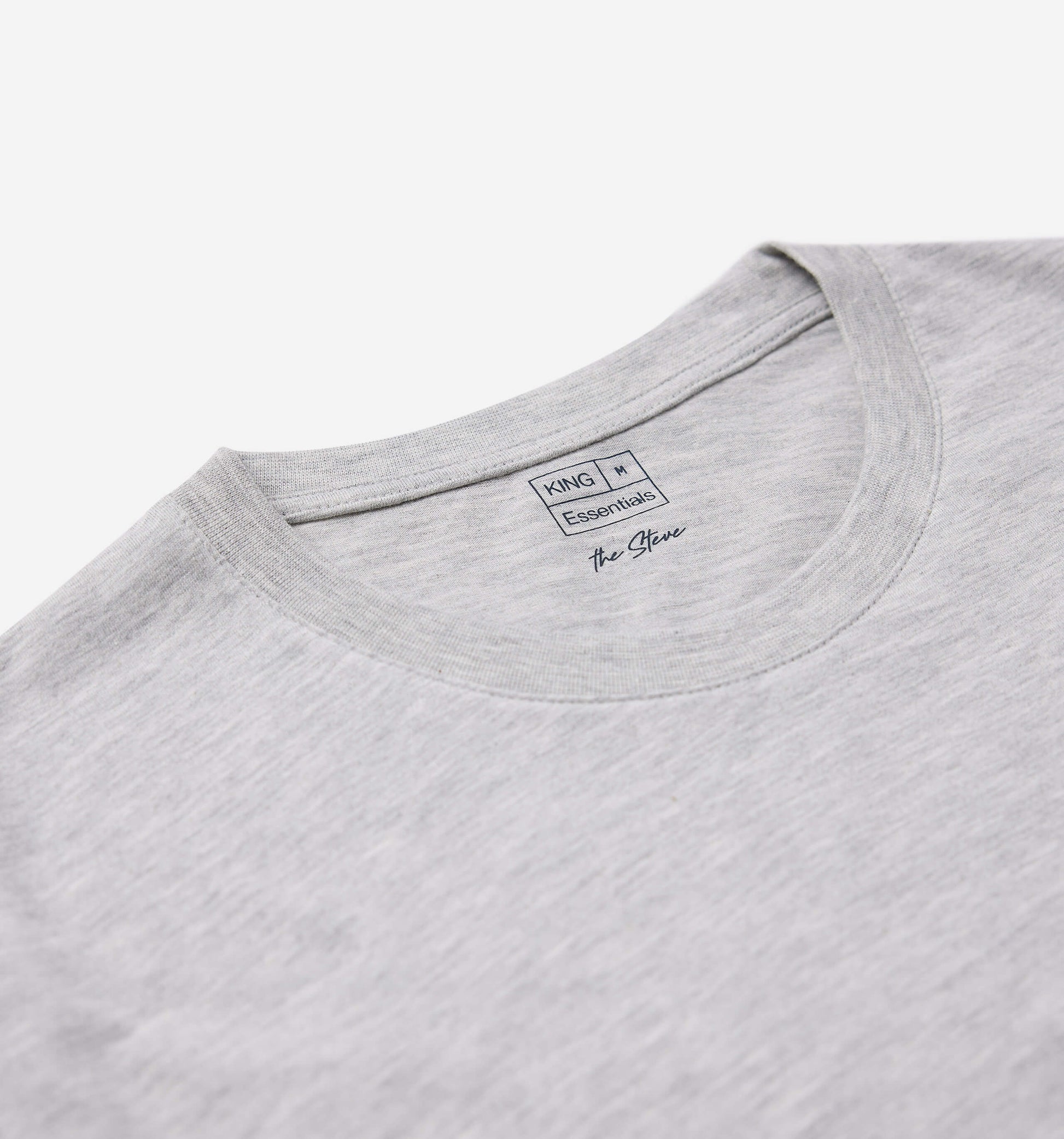 The Steve - Basic Cotton T-shirt In Grey HTR From King Essentials