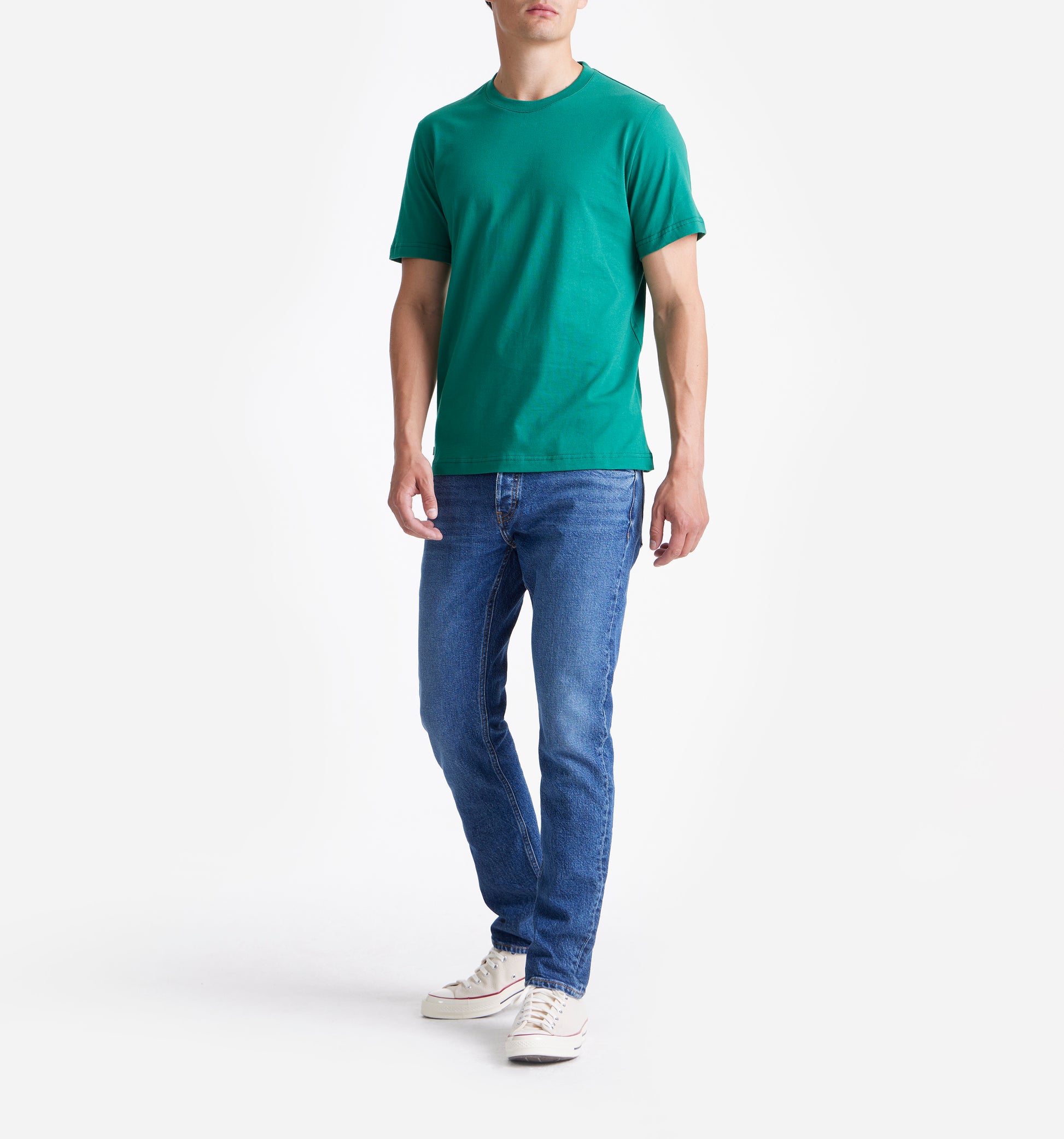 The Steve - Basic Cotton T-shirt In Dark Green From King Essentials
