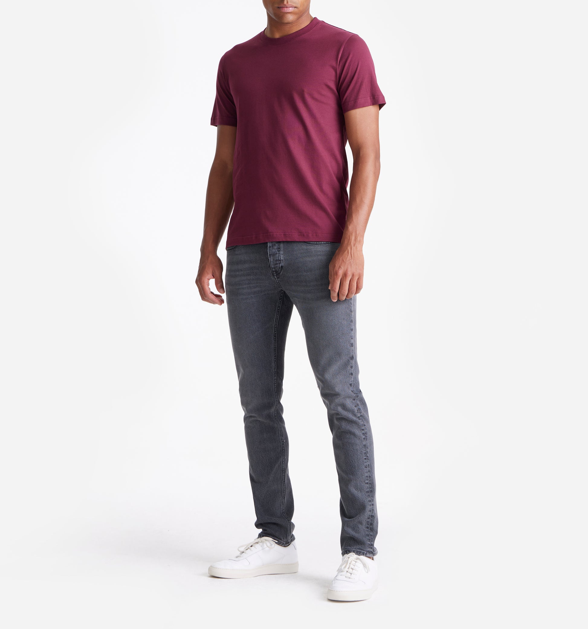 The Steve - Basic Cotton T-shirt In Burgundy From King Essentials