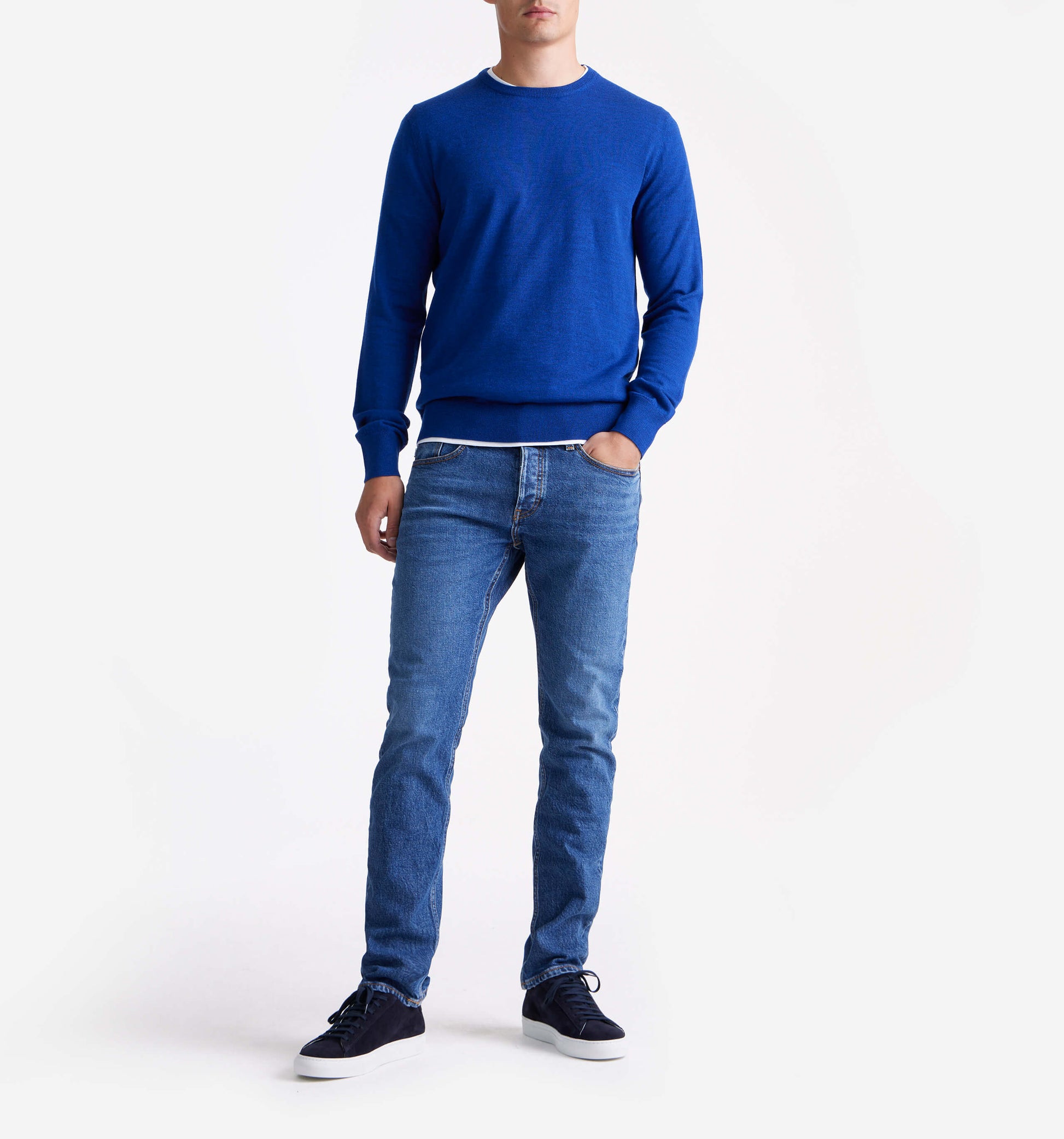 The John - Merino Wool Crewneck In Royal Blue From King Essentials
