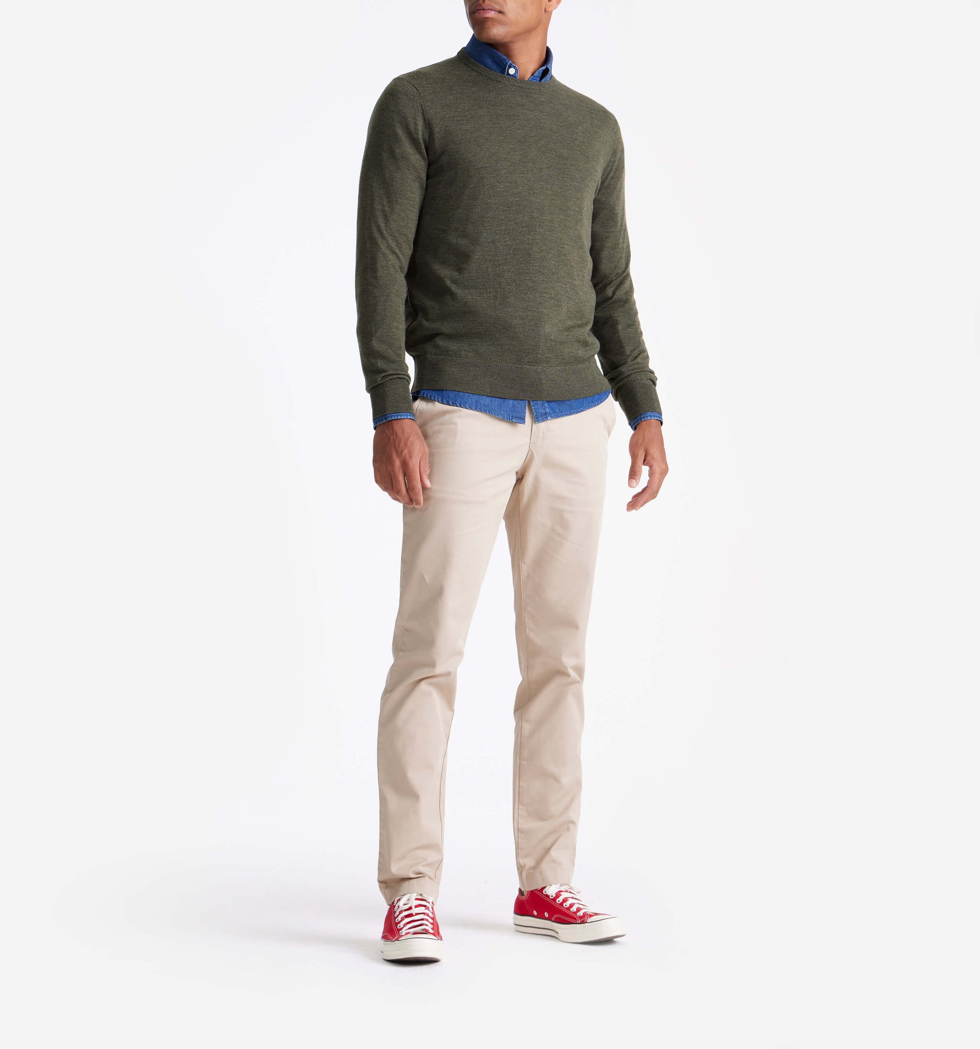 The John - Merino Wool Crewneck In Army From King Essentials