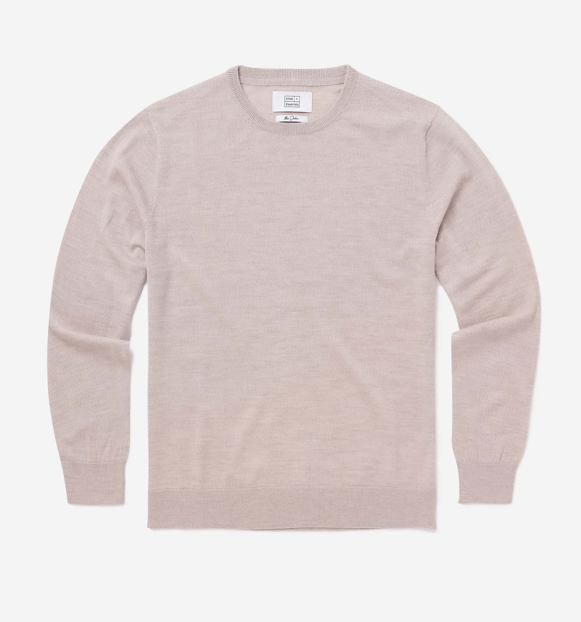 The John - Merino Wool Crewneck In Light Brown From King Essentials
