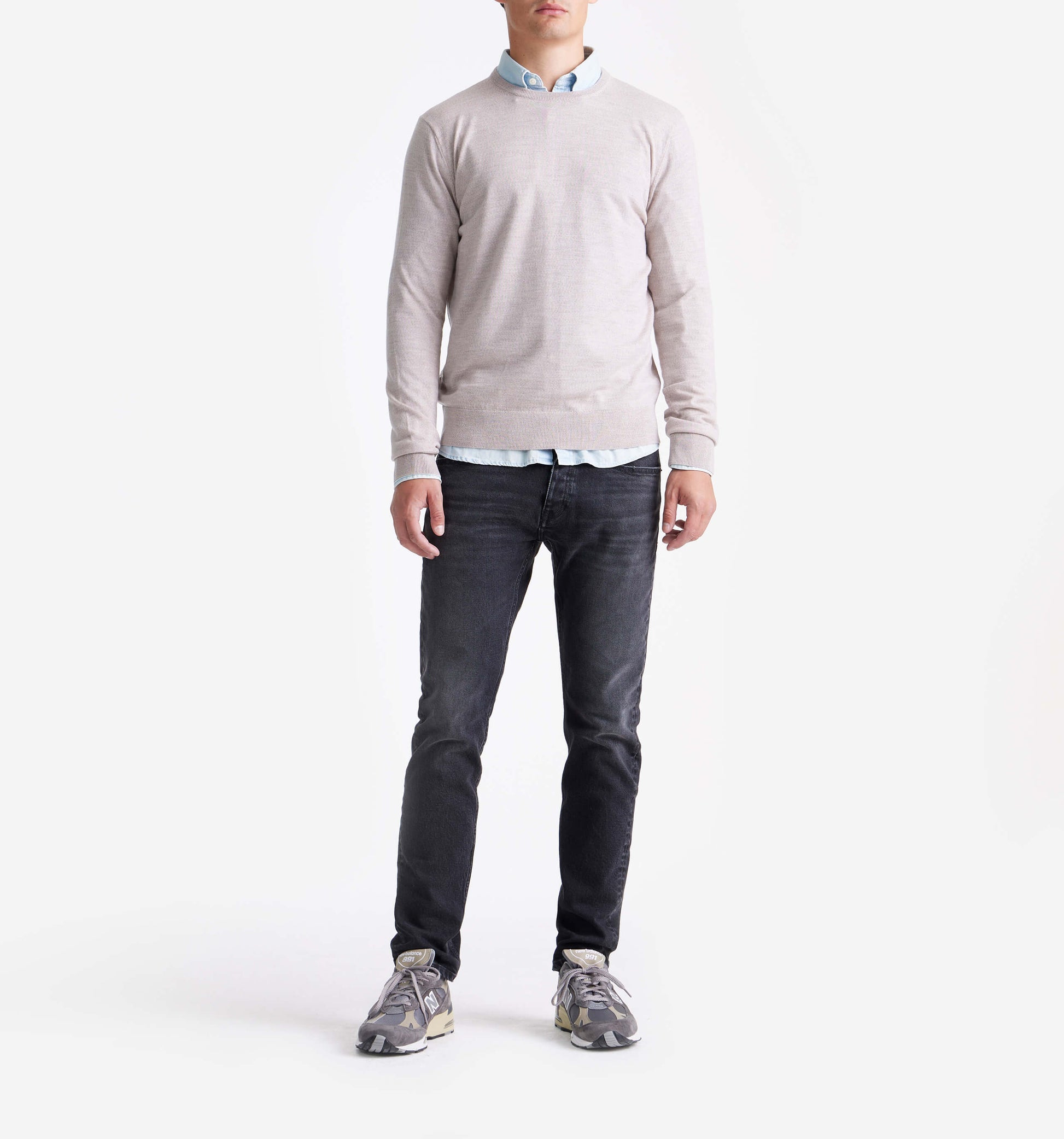 The John - Merino Wool Crewneck In Light Brown From King Essentials