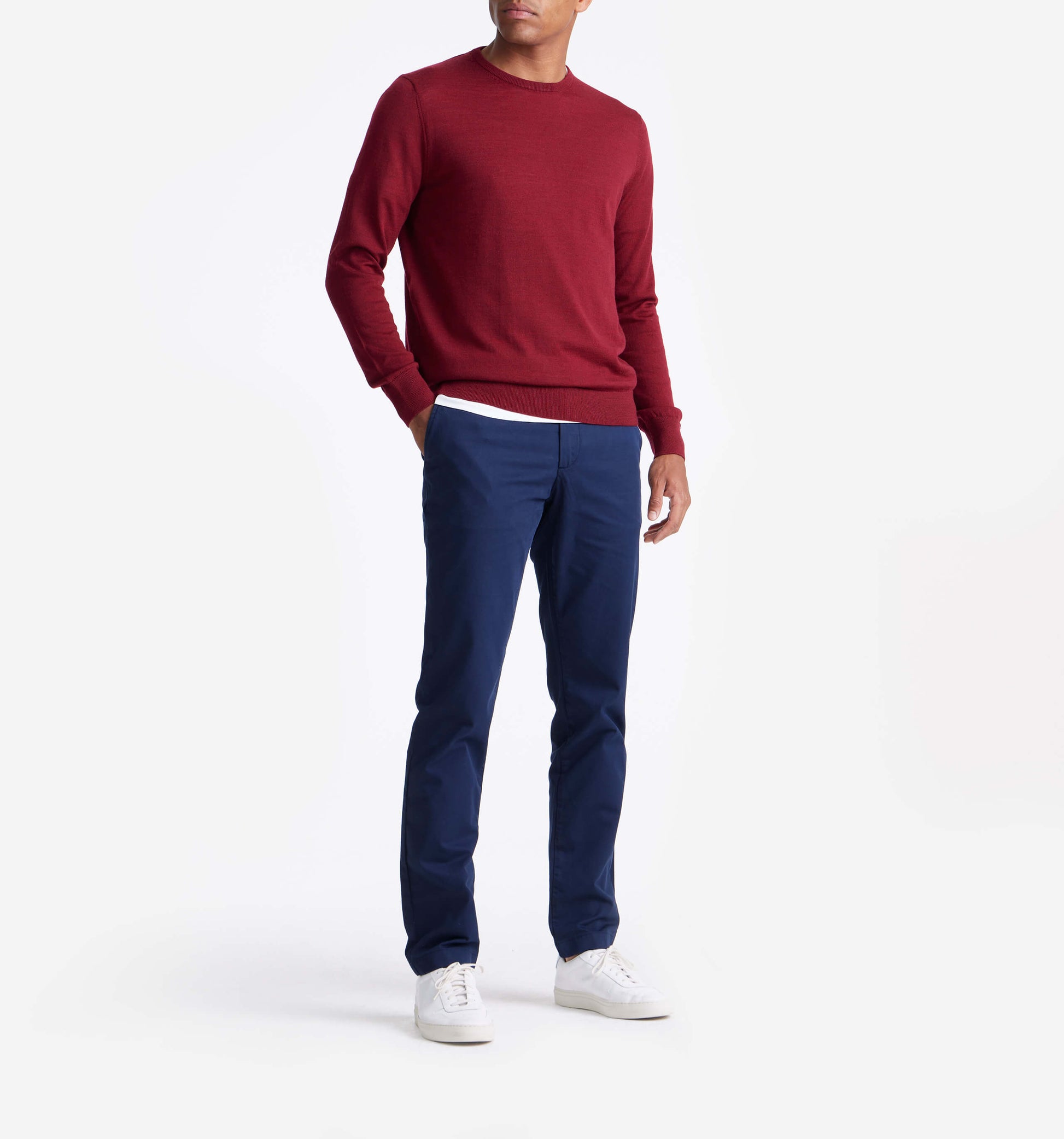 The John - Merino Wool Crewneck In Red From King Essentials