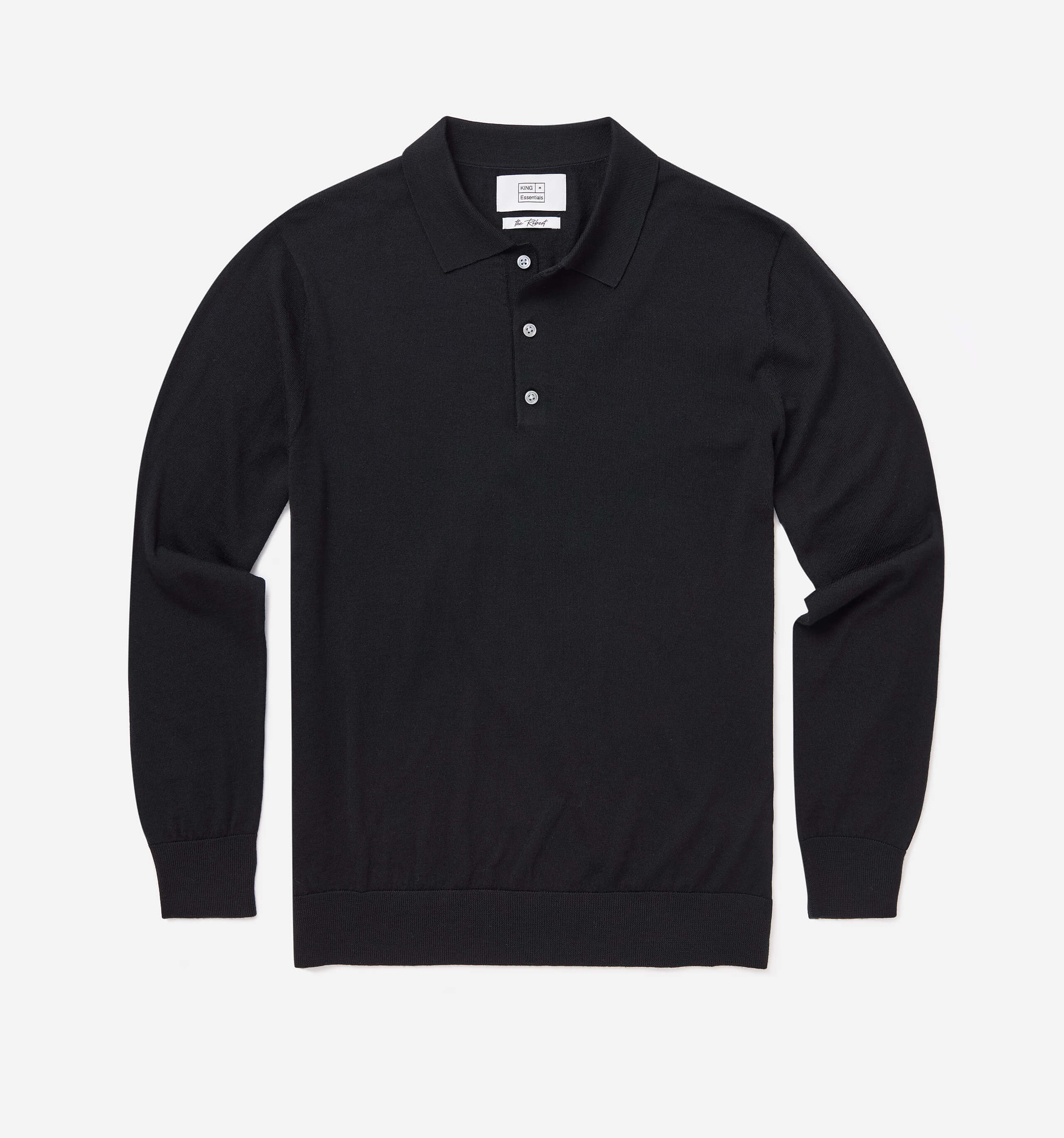 The Robert - Merino Wool Polo | Black | King Essentials