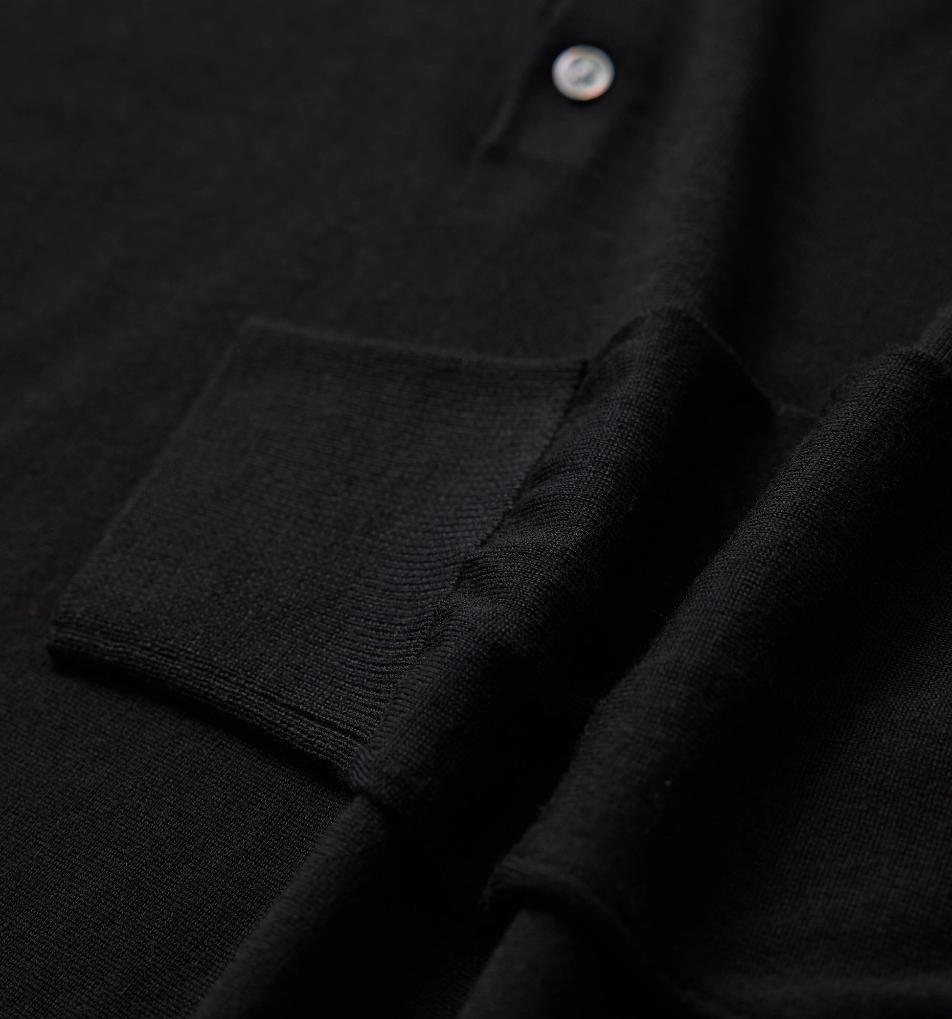 The Robert - Merino Wool Polo In Black From King Essentials