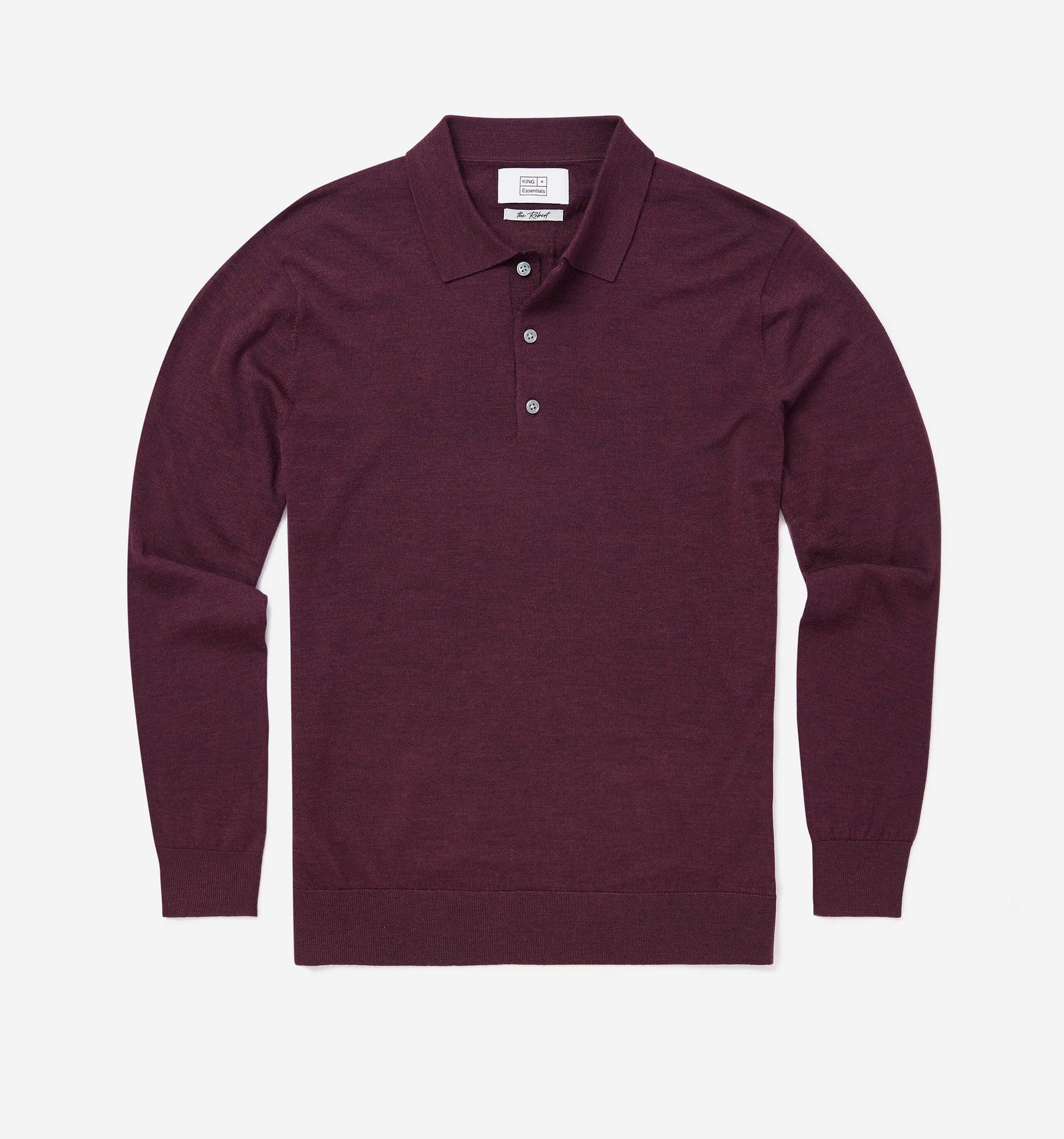 The Robert - Merino Wool Polo In Burgundy From King Essentials
