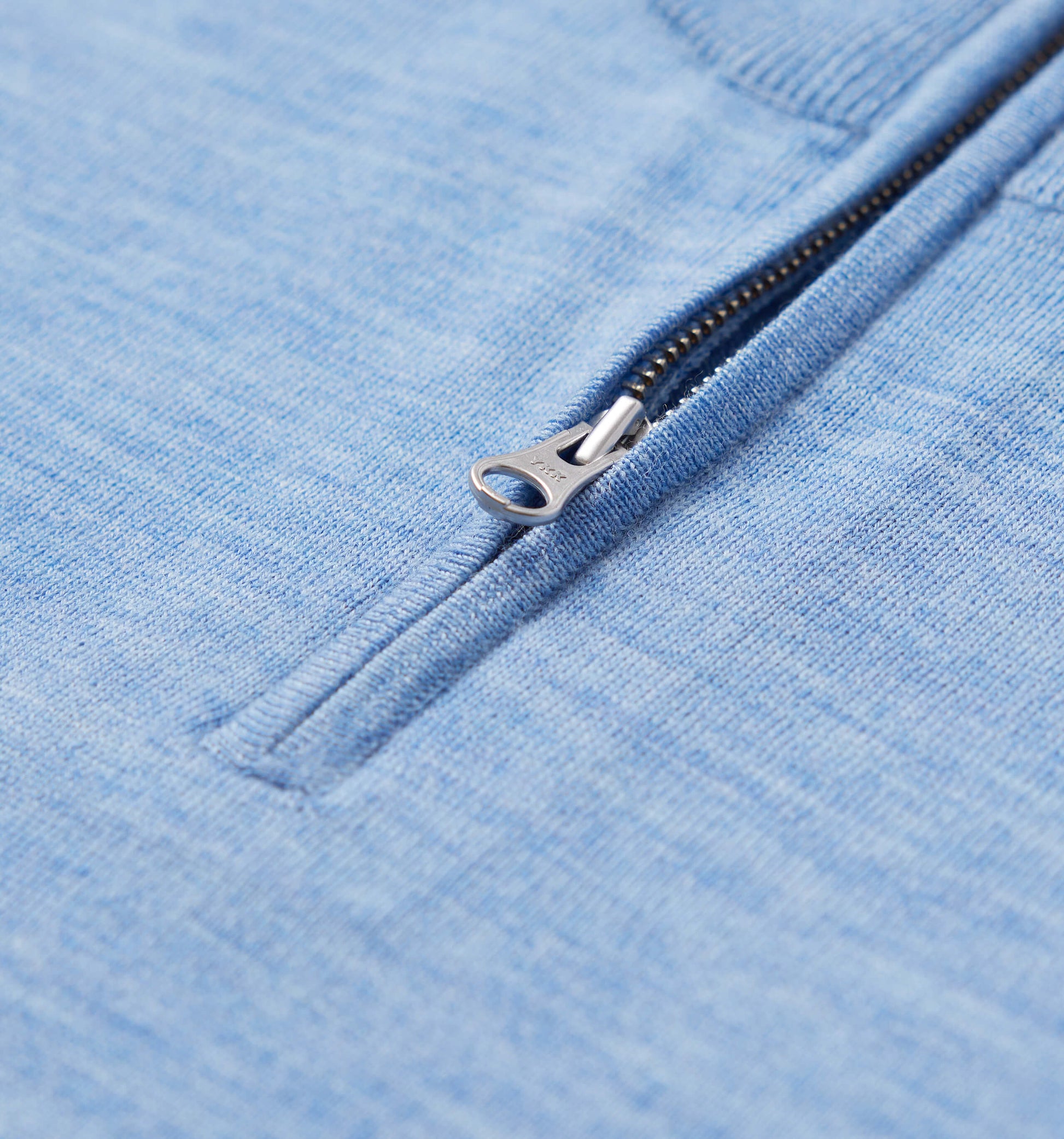 The Michael - Merino Wool Zip Mock In Light Blue From King Essentials