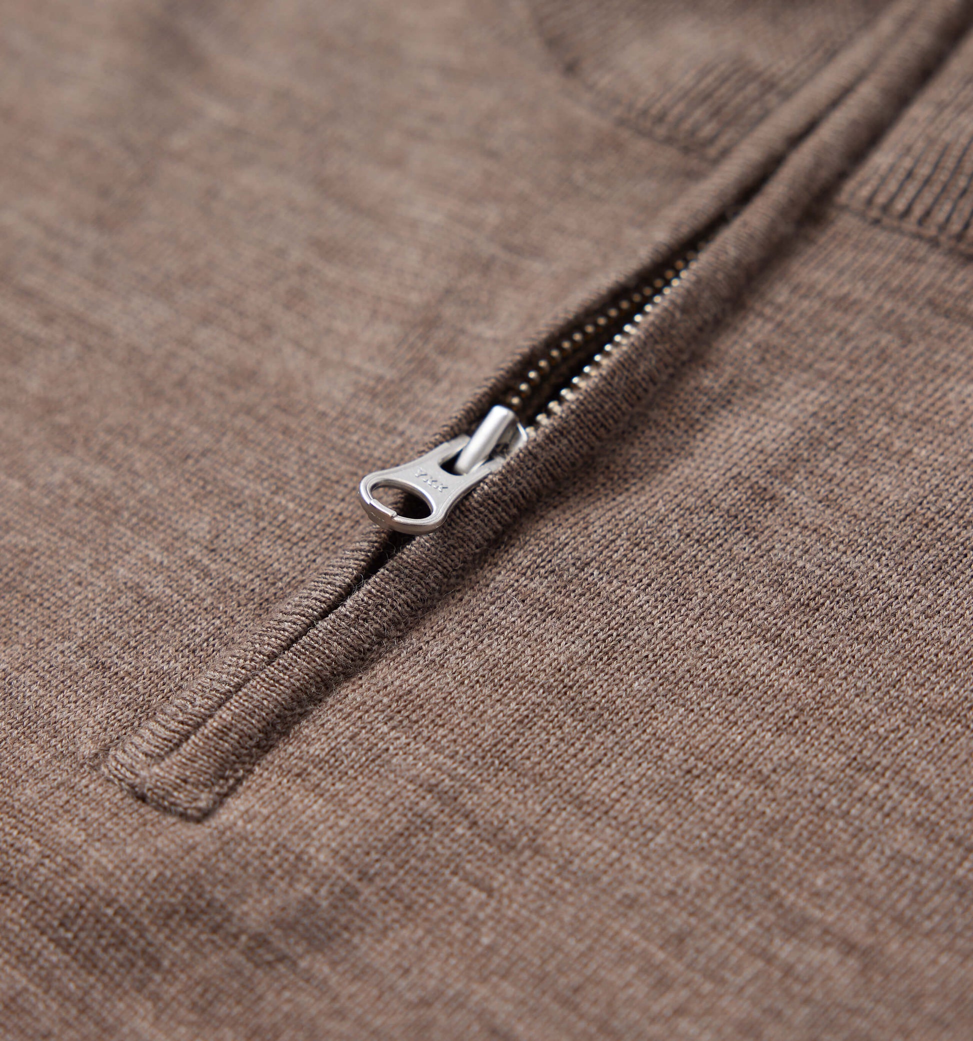 The Michael - Merino Wool Zip Mock In Brown From King Essentials