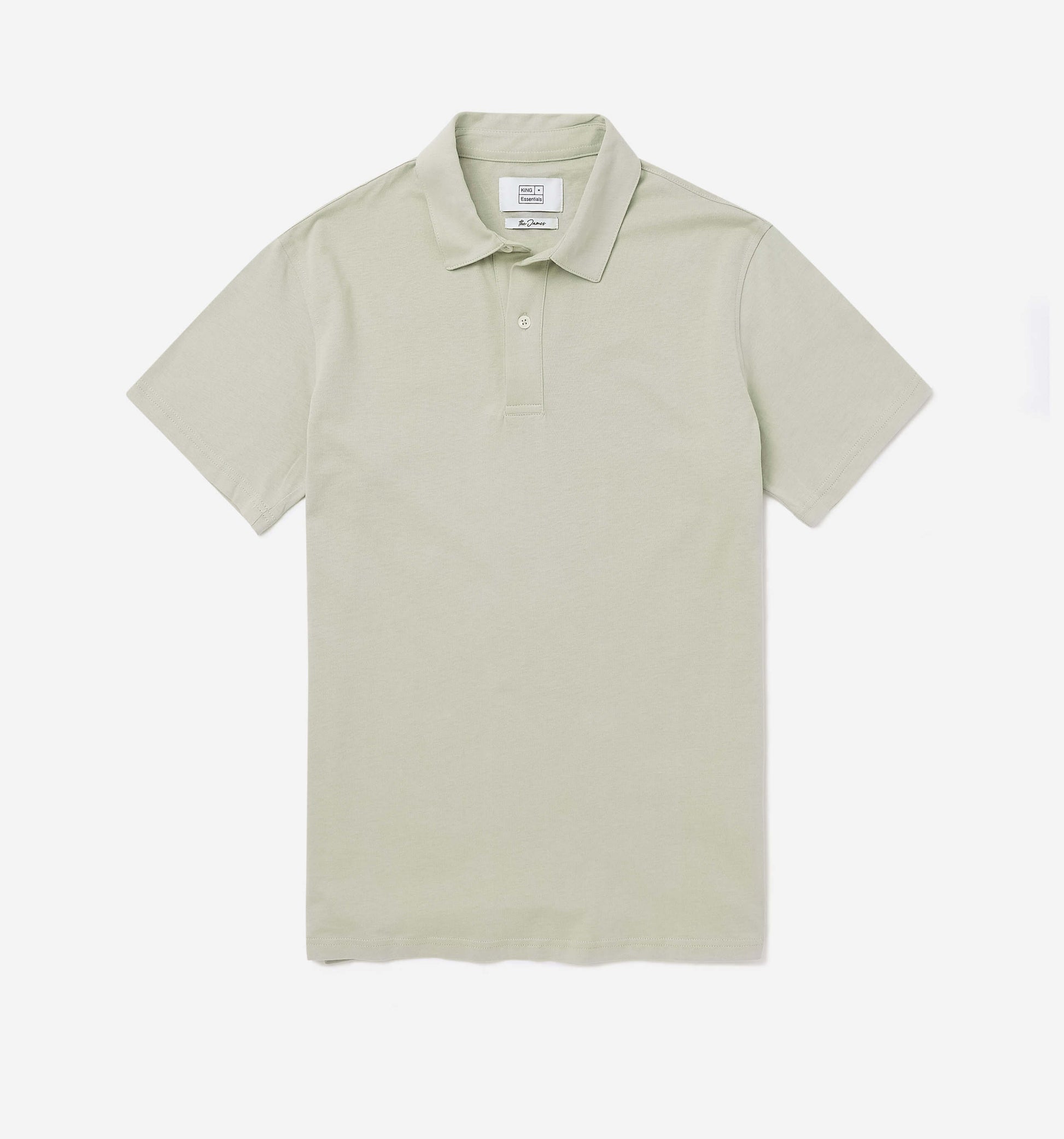 The James - Jersey Cotton Polo In Sage From King Essentials