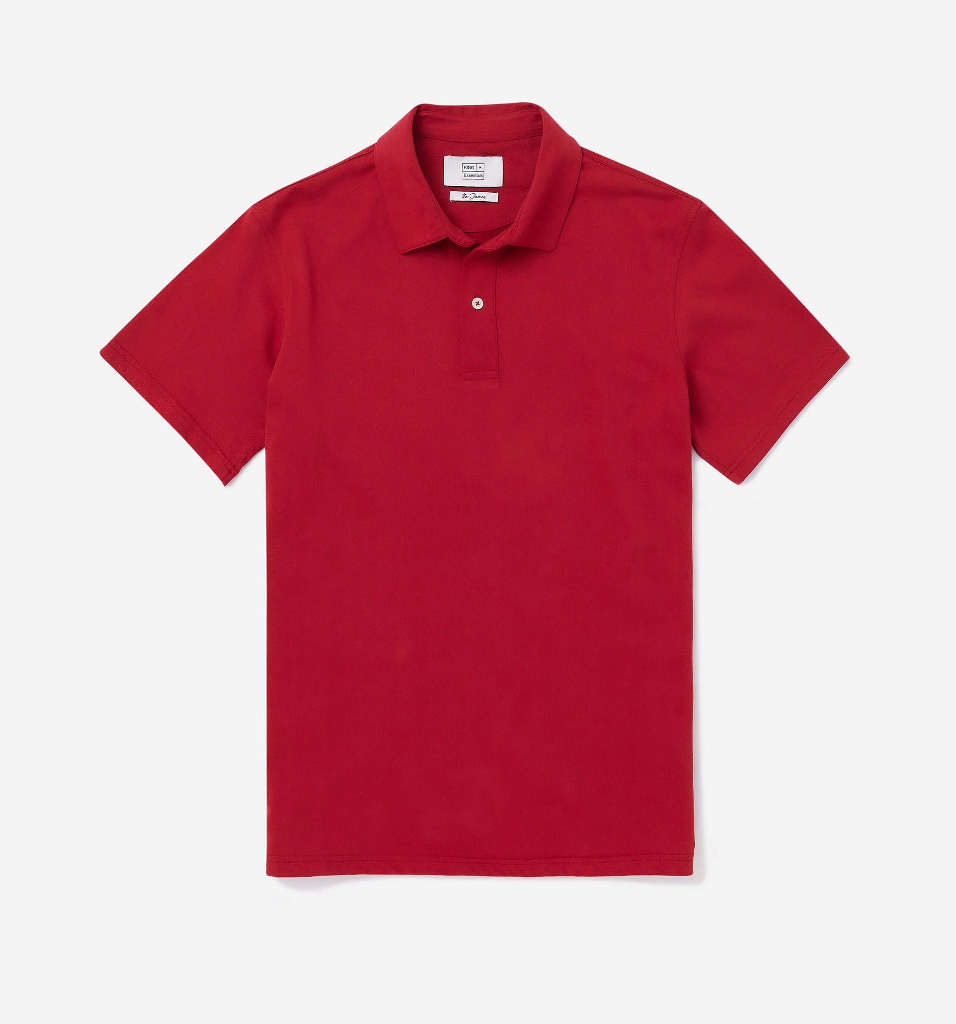 The James - Jersey Cotton Polo In Red From King Essentials