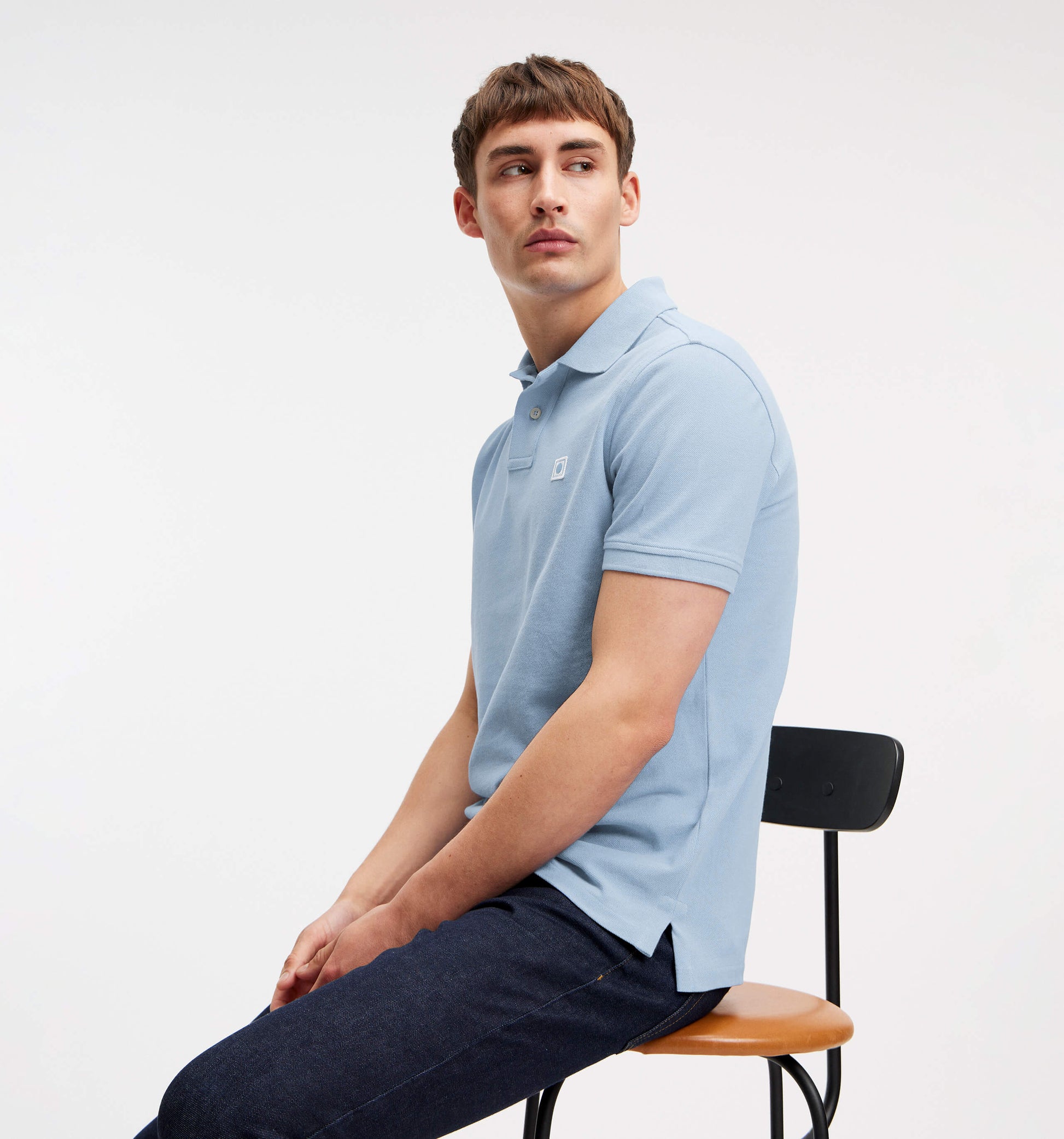 The Rene - Pique Polo In Light Blue From King Essentials
