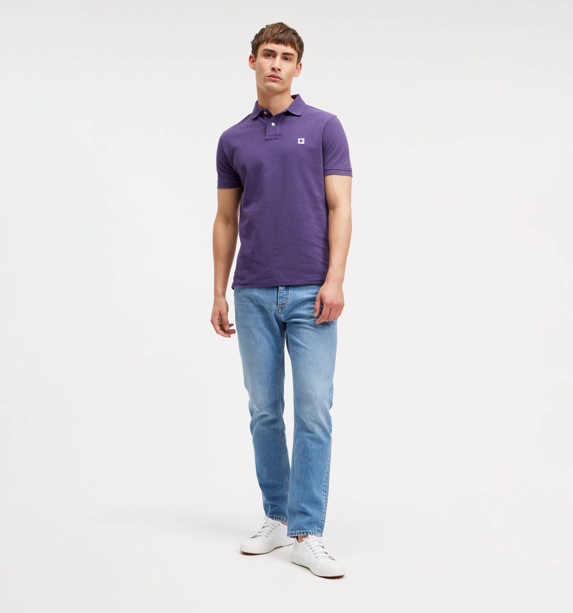 The Rene - Pique Polo In Dark Purple From King Essentials