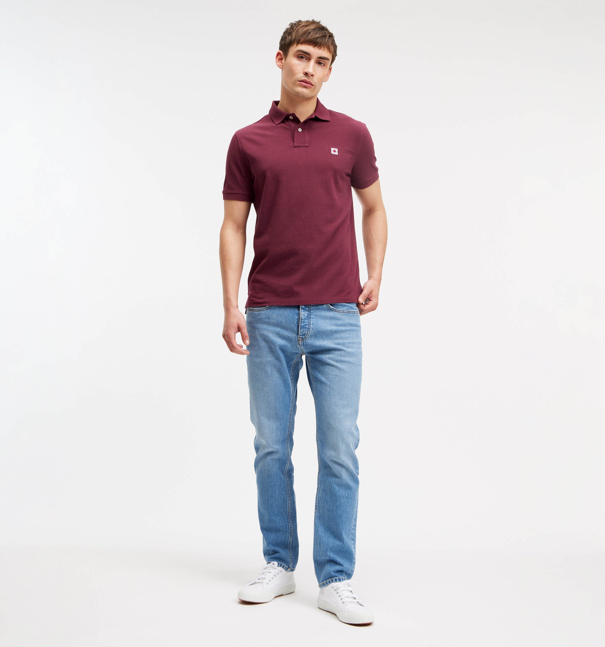 The Rene - Pique Polo In Burgundy From King Essentials