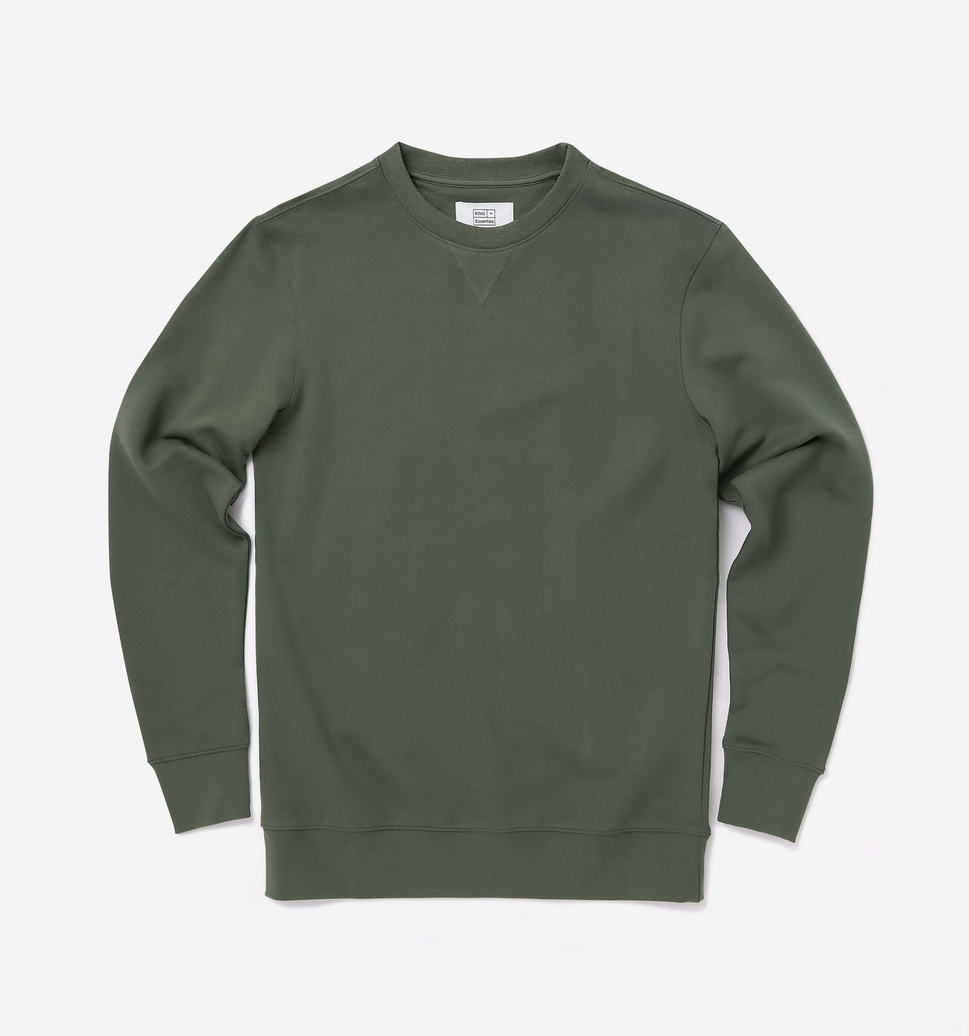 The George - French Terry Cotton Sweatshirt  In Green From King Essentials