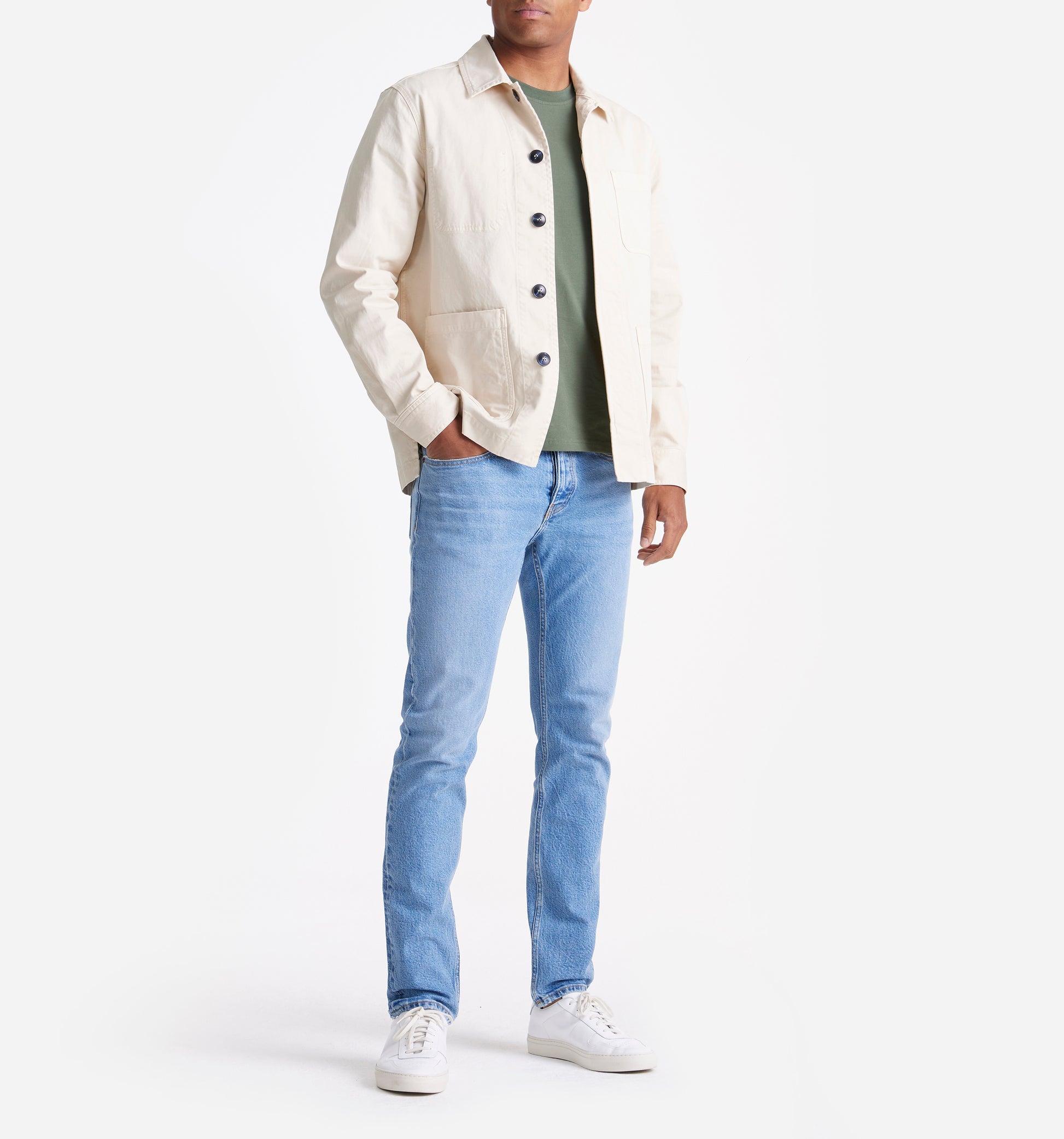 The Benjamin Twill Stretch-Cotton Overshirt Beige King