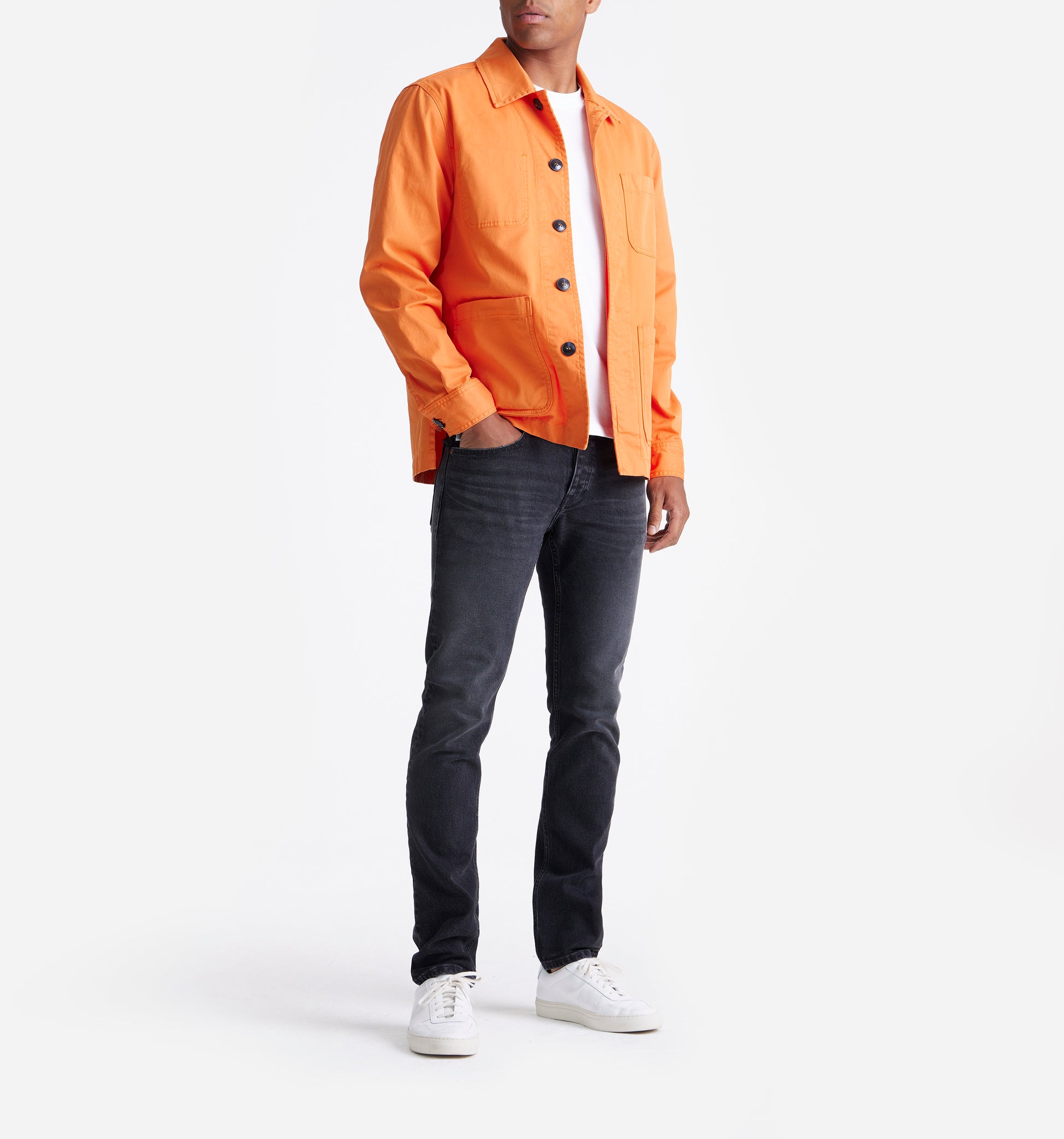 The Benjamin - Twill Stretch-Cotton Overshirt In Orange From King Essentials