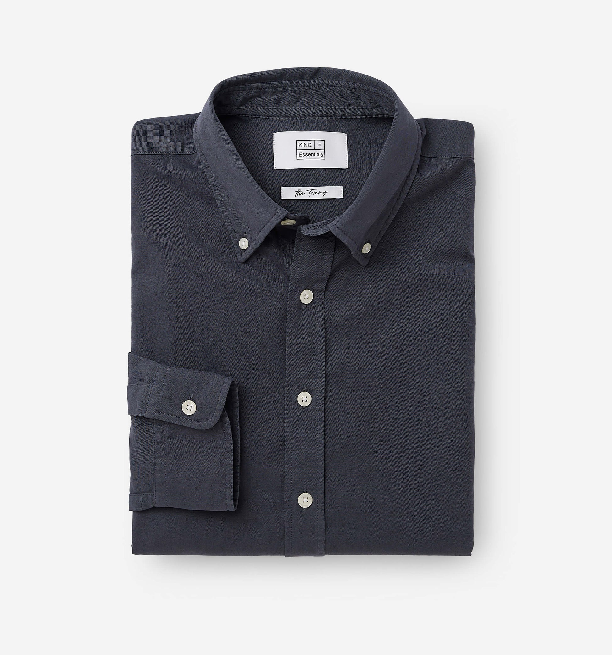 The Tommy - Button Down Garment Dyed Shirt In Asphalt From King Essentials