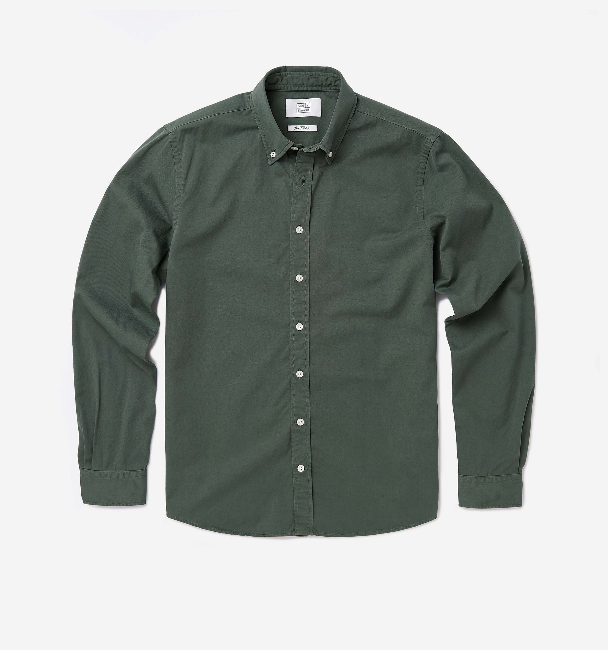 The Tommy - Button Down Garment Dyed Shirt In Green From King Essentials
