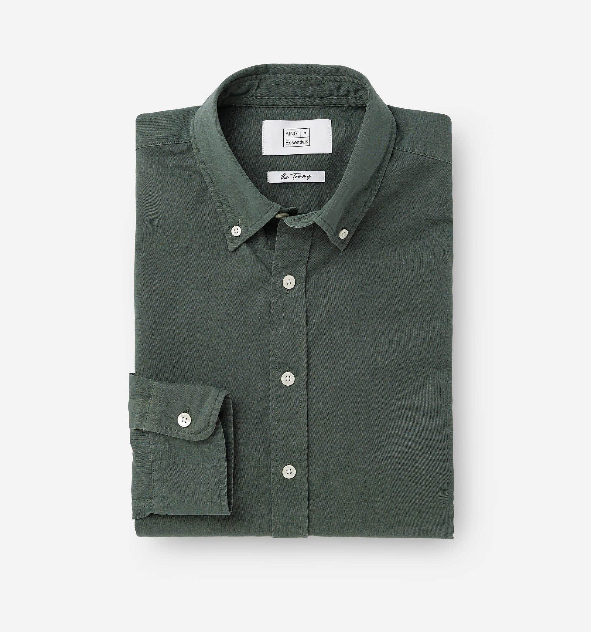 The Tommy - Button Down Garment Dyed Shirt In Green From King Essentials