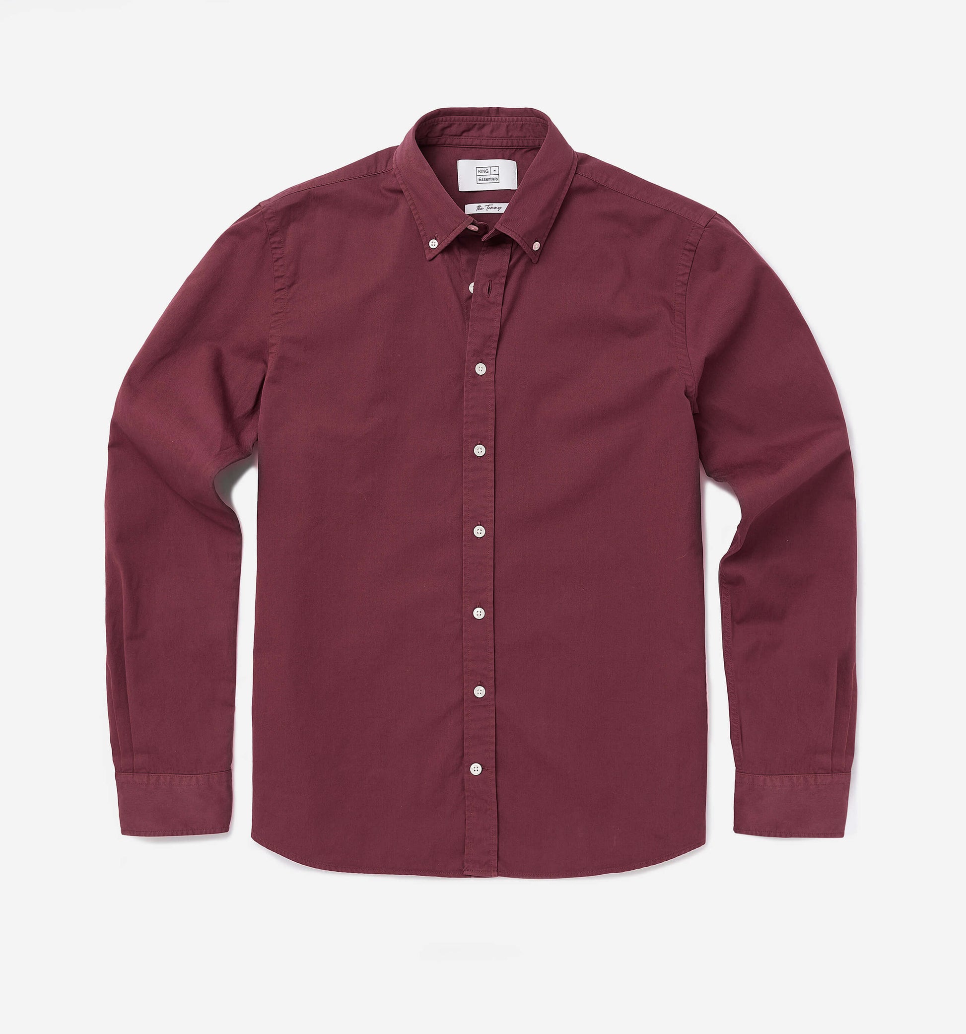 The Tommy - Button Down Garment Dyed Shirt In Windsor Wine From King Essentials
