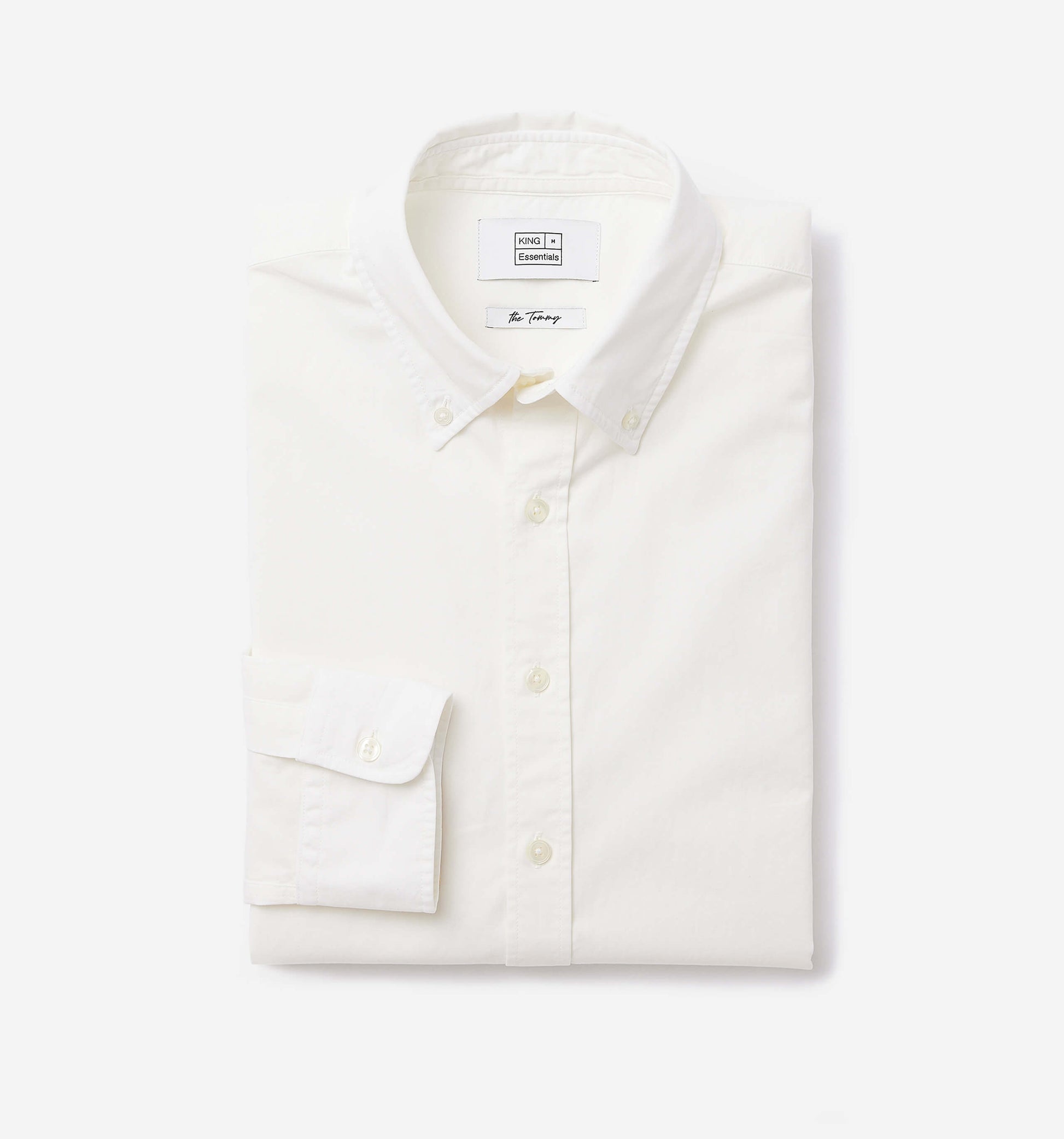 The Tommy - Button Down Garment Dyed Shirt In White From King Essentials