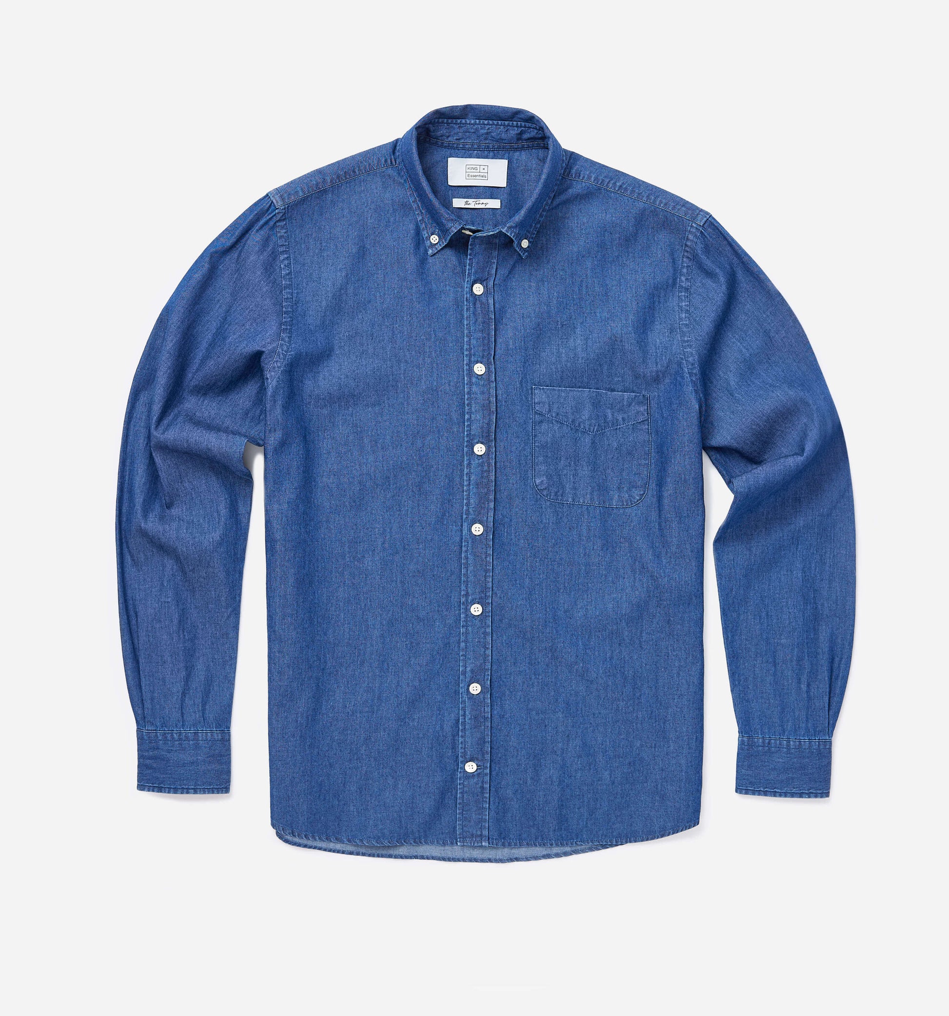 The Tommy - Button Down Denim Shirt In Dark Chambray From King Essentials