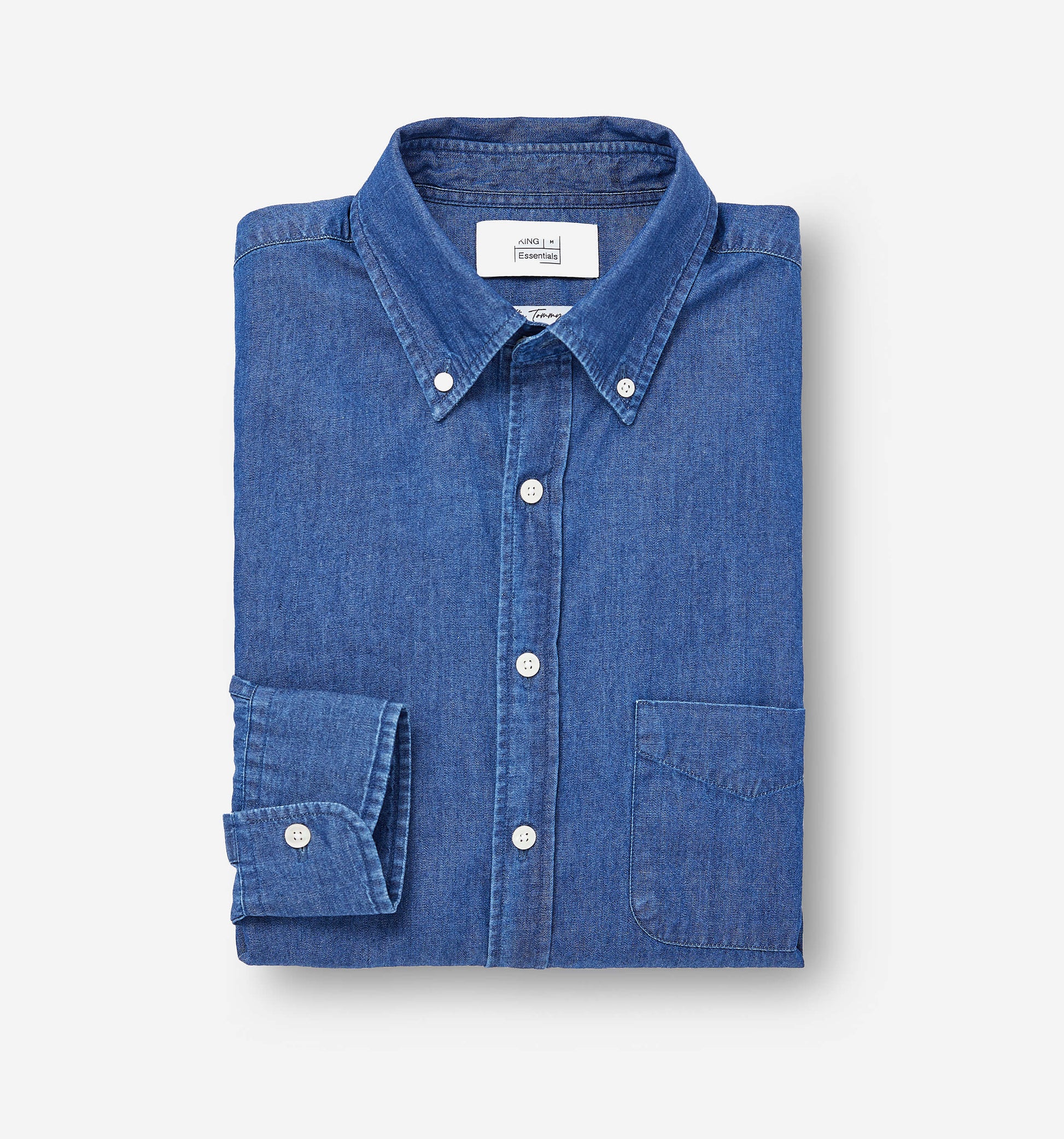 The Tommy - Button Down Denim Shirt In Dark Chambray From King Essentials