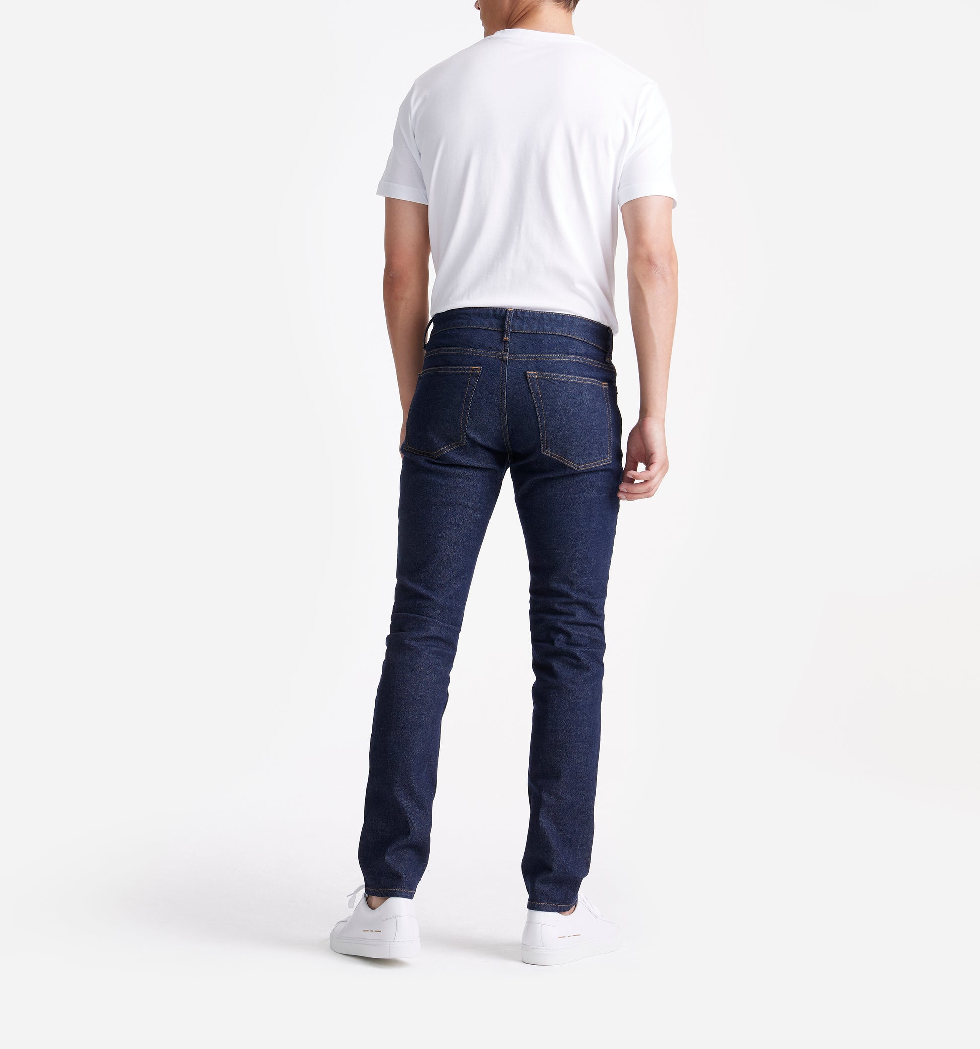 The Jason - Cotton-Stretch Dark Blue Jeans | Navy | King Essentials | Model Back